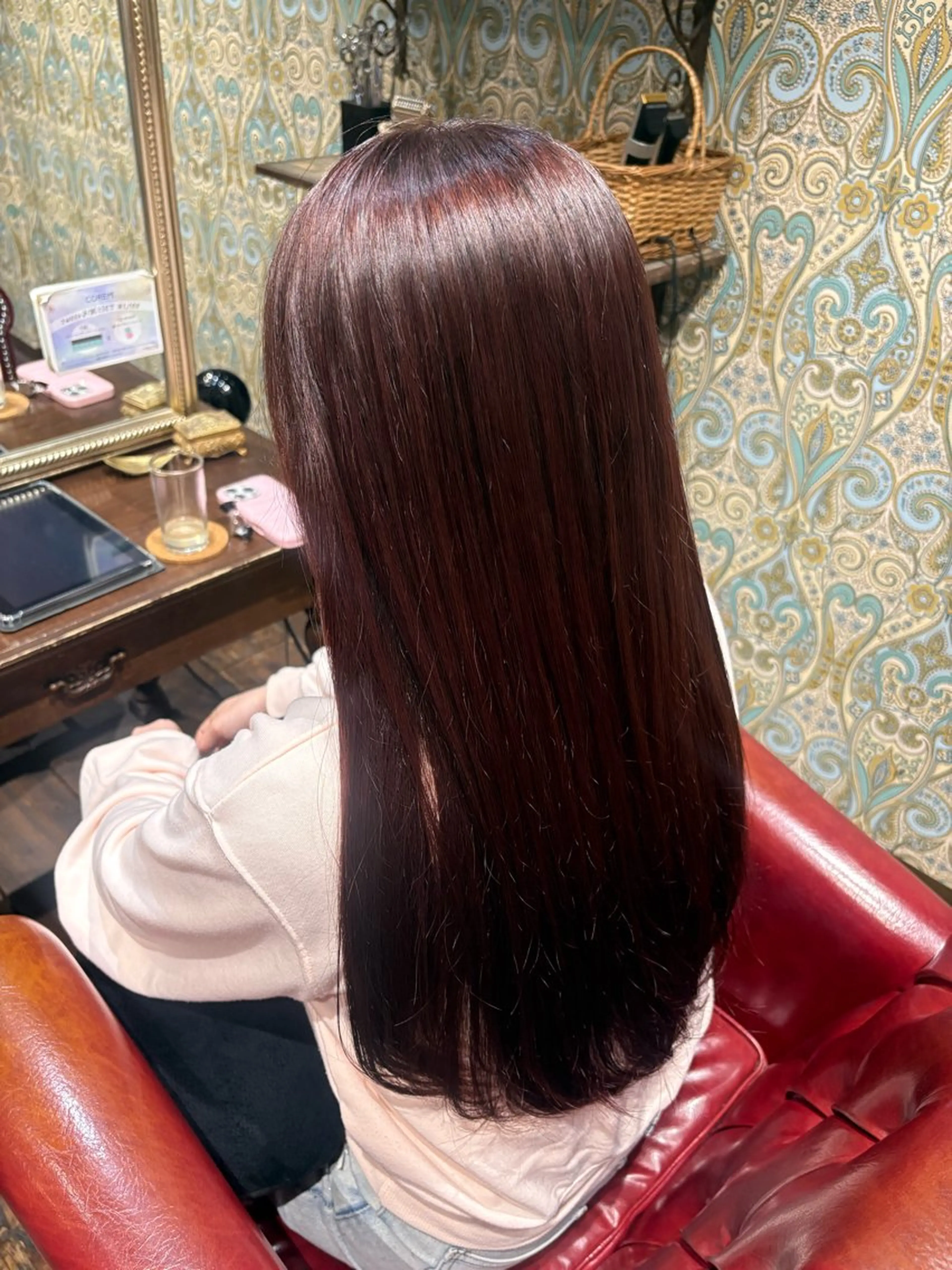 セミロング カラー ブリーチ ブリーチなしカラー ピンクカラー カット ヘアカラー トリートメント なぎさ 🎀  / 透明感カラー/心斎橋のヘアスタイル