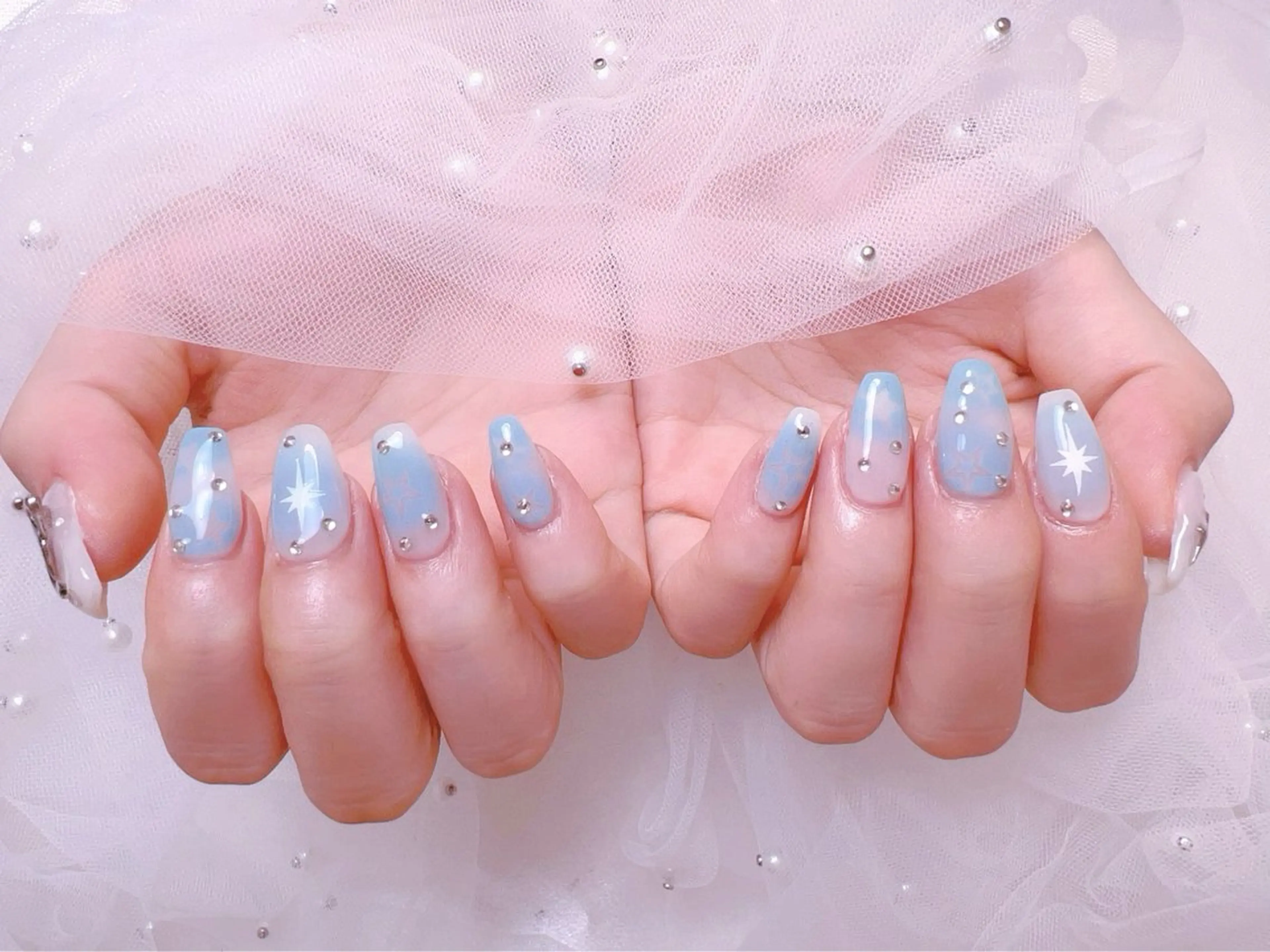 ネイル フレンチネイル ジェルネイル ハート 韓国ネイル マグネットネイル ハンドネイル ネイルサロン lotusのネイルデザイン