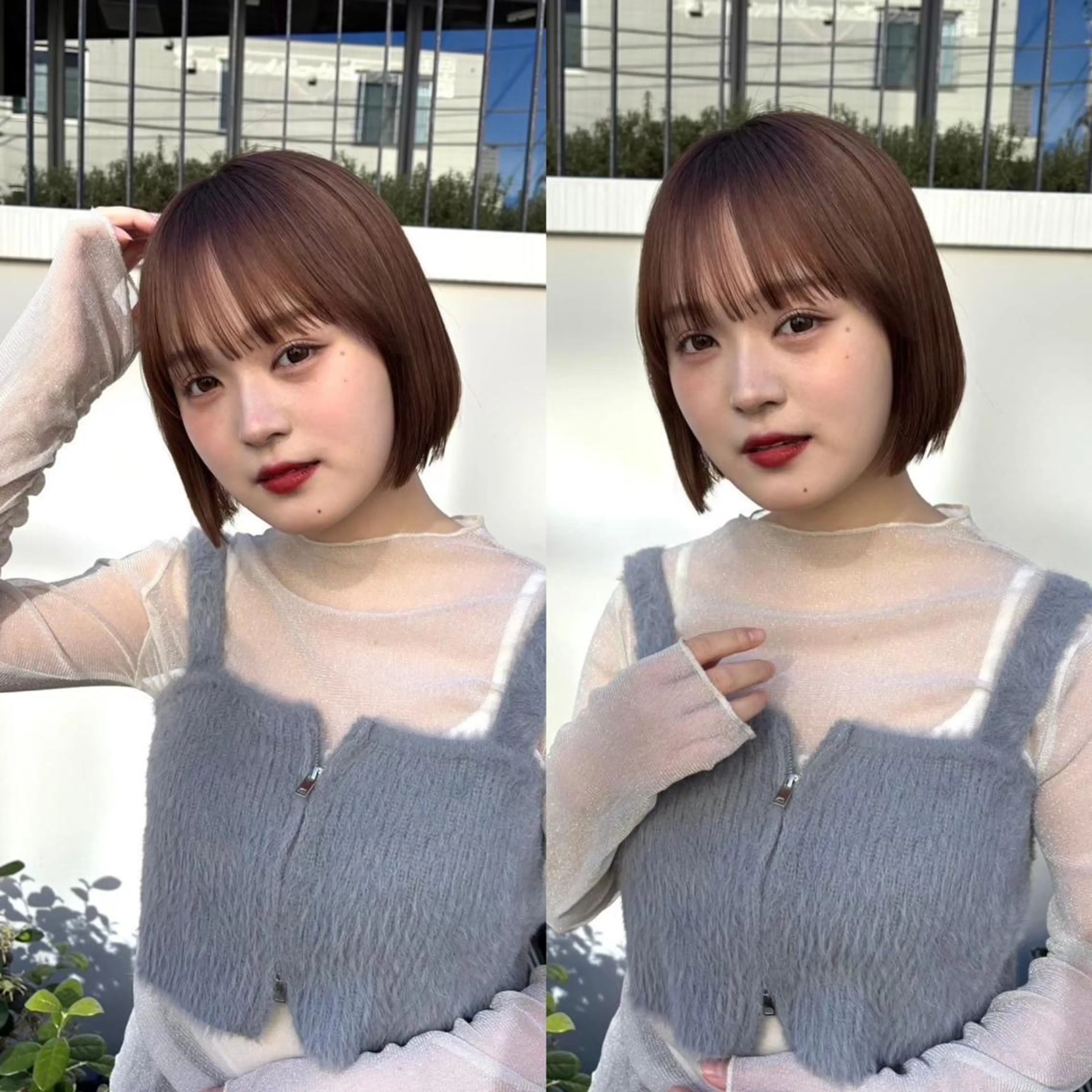 🌸ミニモ学割🌸前髪/顔周りカット+ケアカラー+超音波クイックトリートメント ¥6900 【ショート・ボブ・韓国】の写真