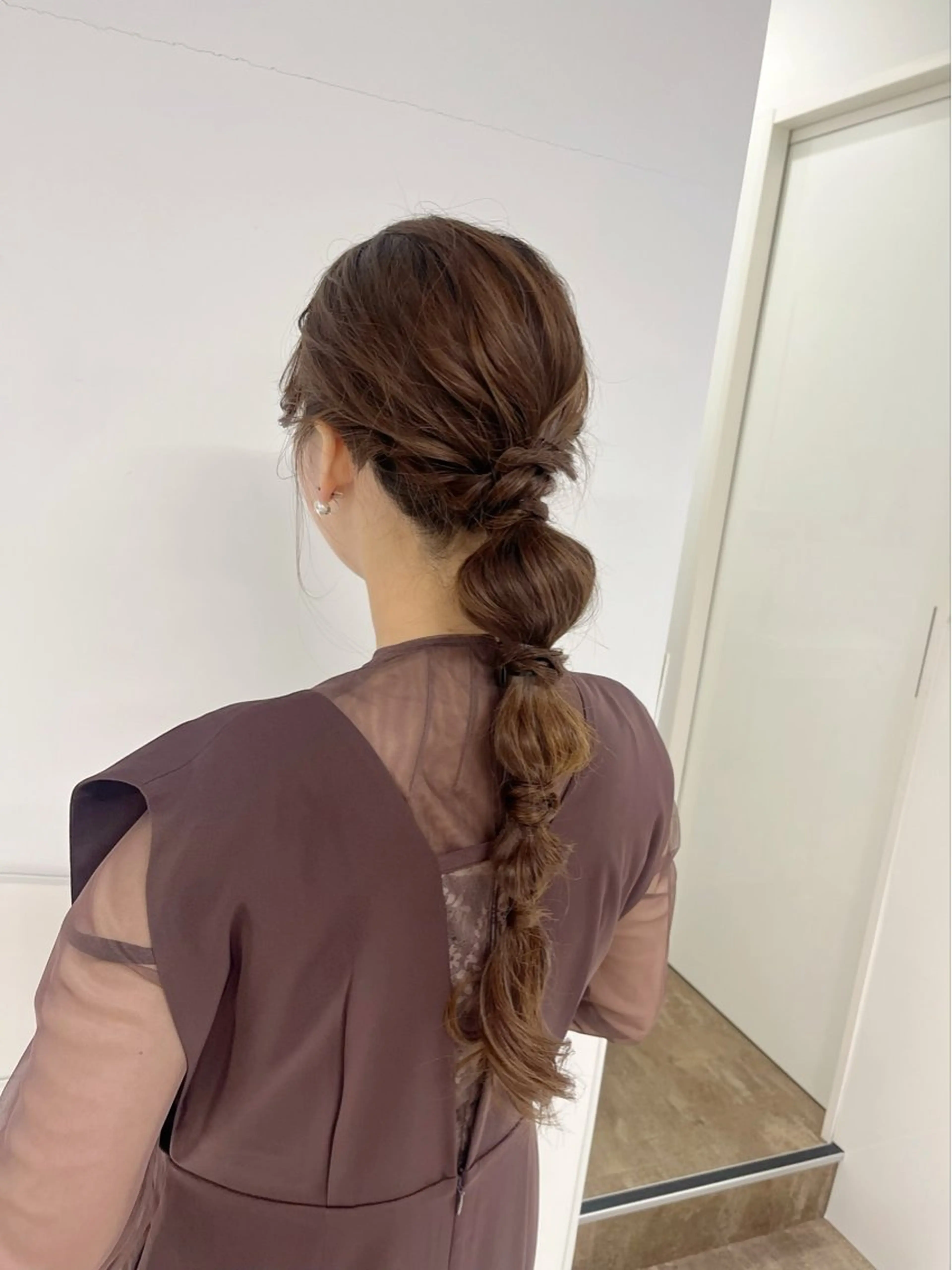 ロング ヘアアレンジ 結婚式・ブライダル ヘアセット りおな/髪質改善/ カラー /平尾のヘアスタイル