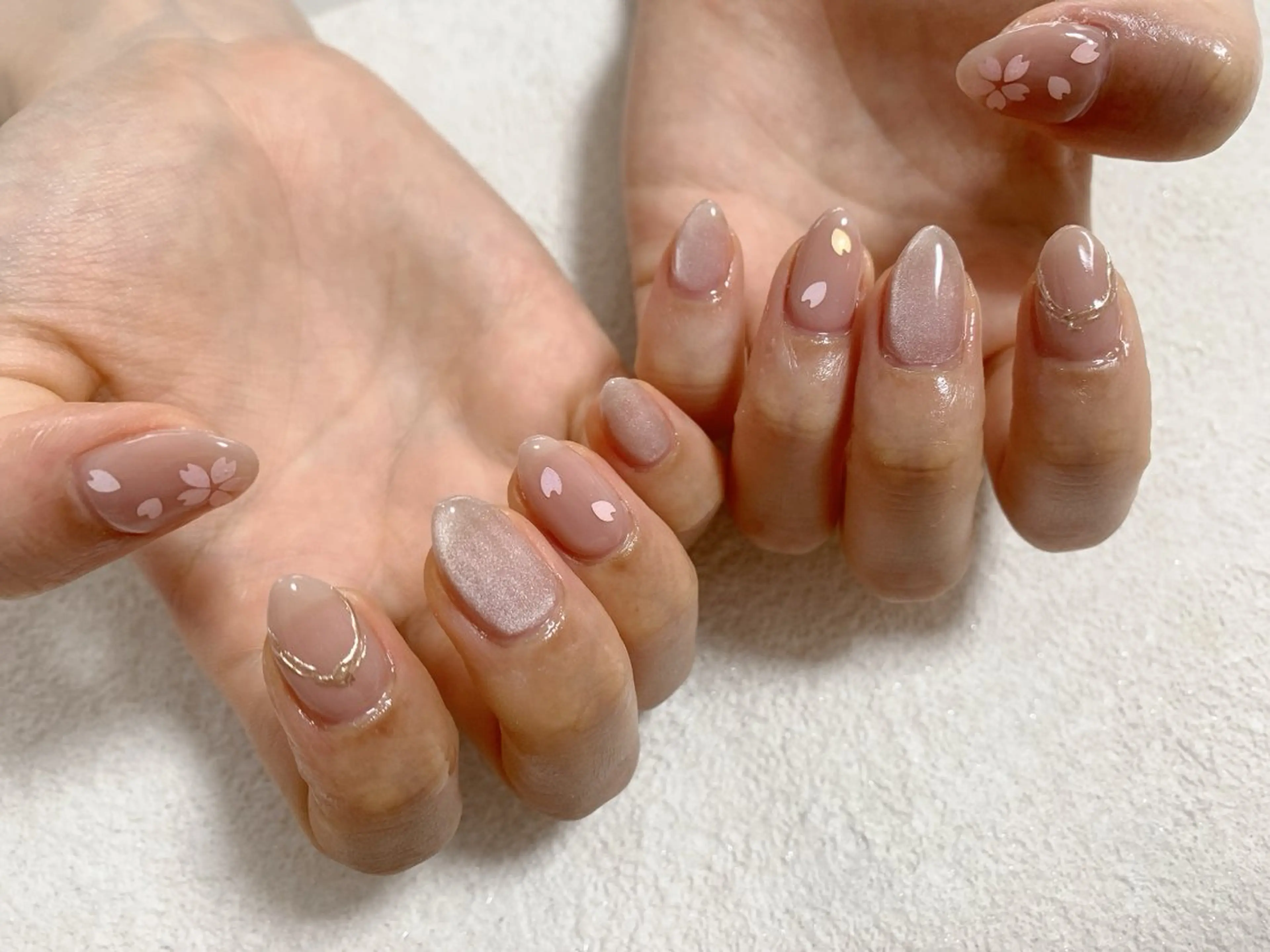 ネイル 桜ネイル ジェルネイル メンズネイル パラジェル シンプルネイル kiki nail たまプラーザのネイルデザイン