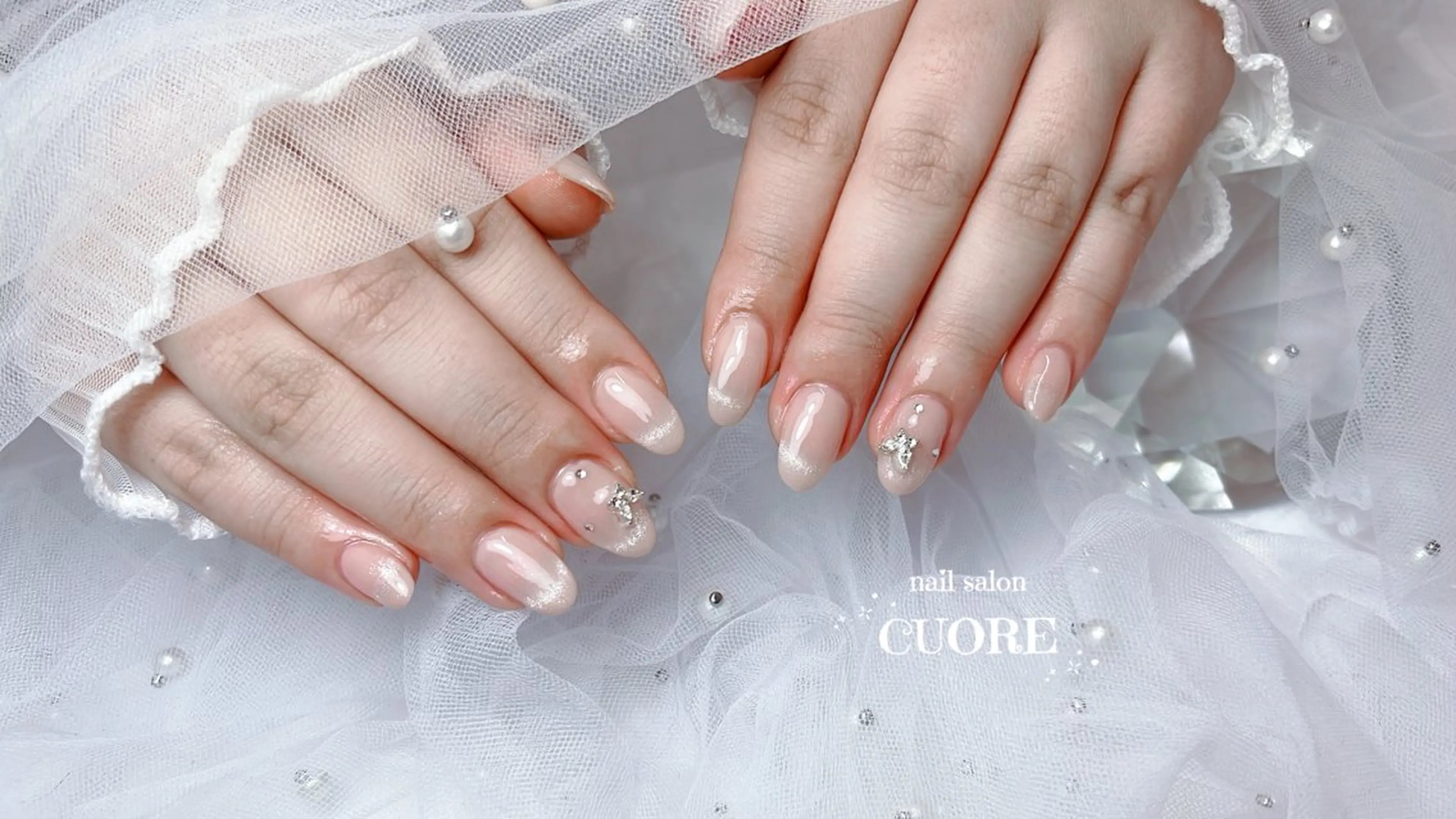 ネイル フレンチネイル マグネットネイル マグネットフレンチ オフィスネイル シンプルネイル nail salon CUOREのネイルデザイン