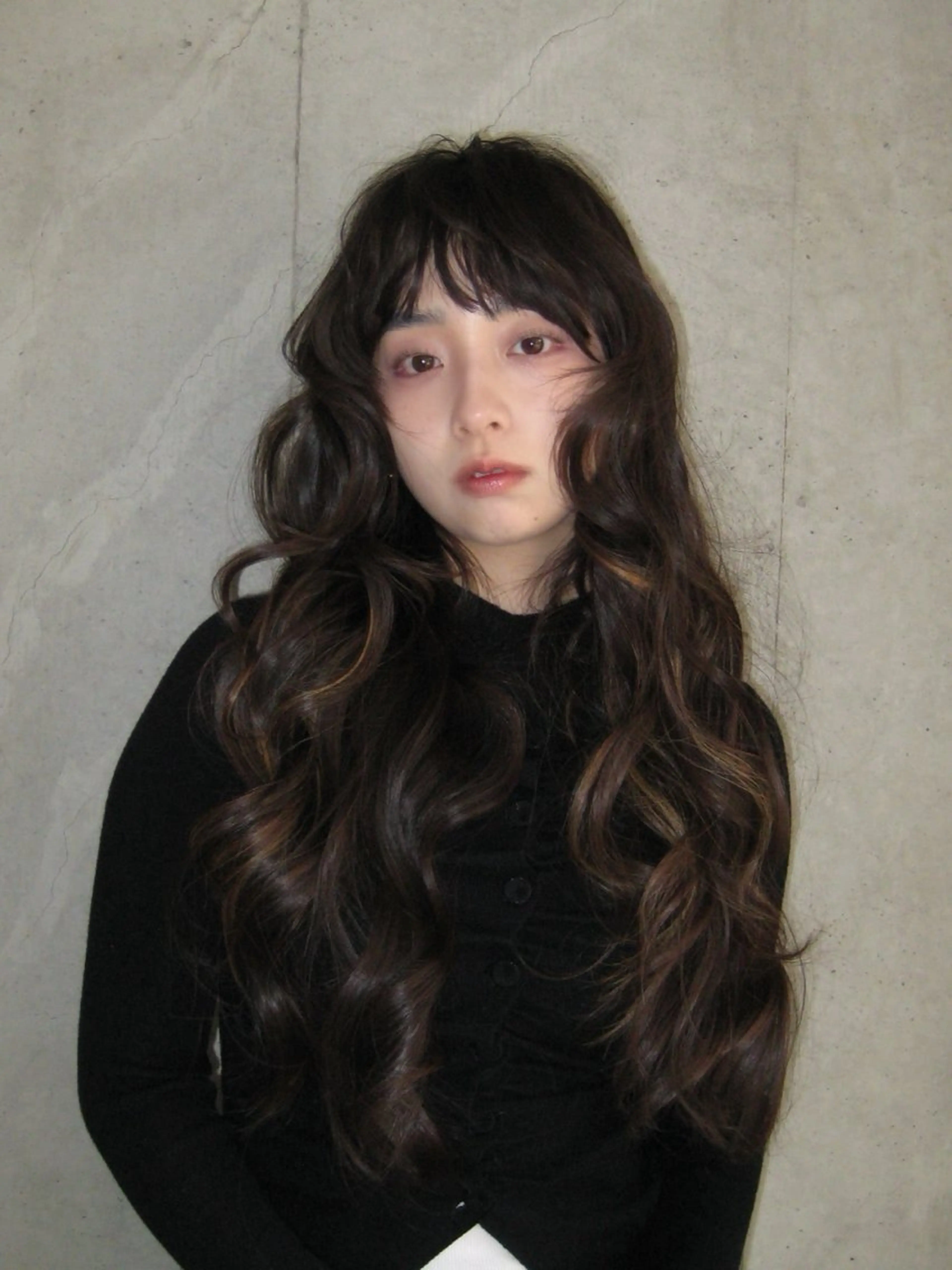 ロング カラー ロングレイヤー 顔まわりレイヤー レイヤーカット ロング 似合わせカット カット トリートメント 艶髪縮毛矯正/レ イヤー/atsumiのヘアスタイル