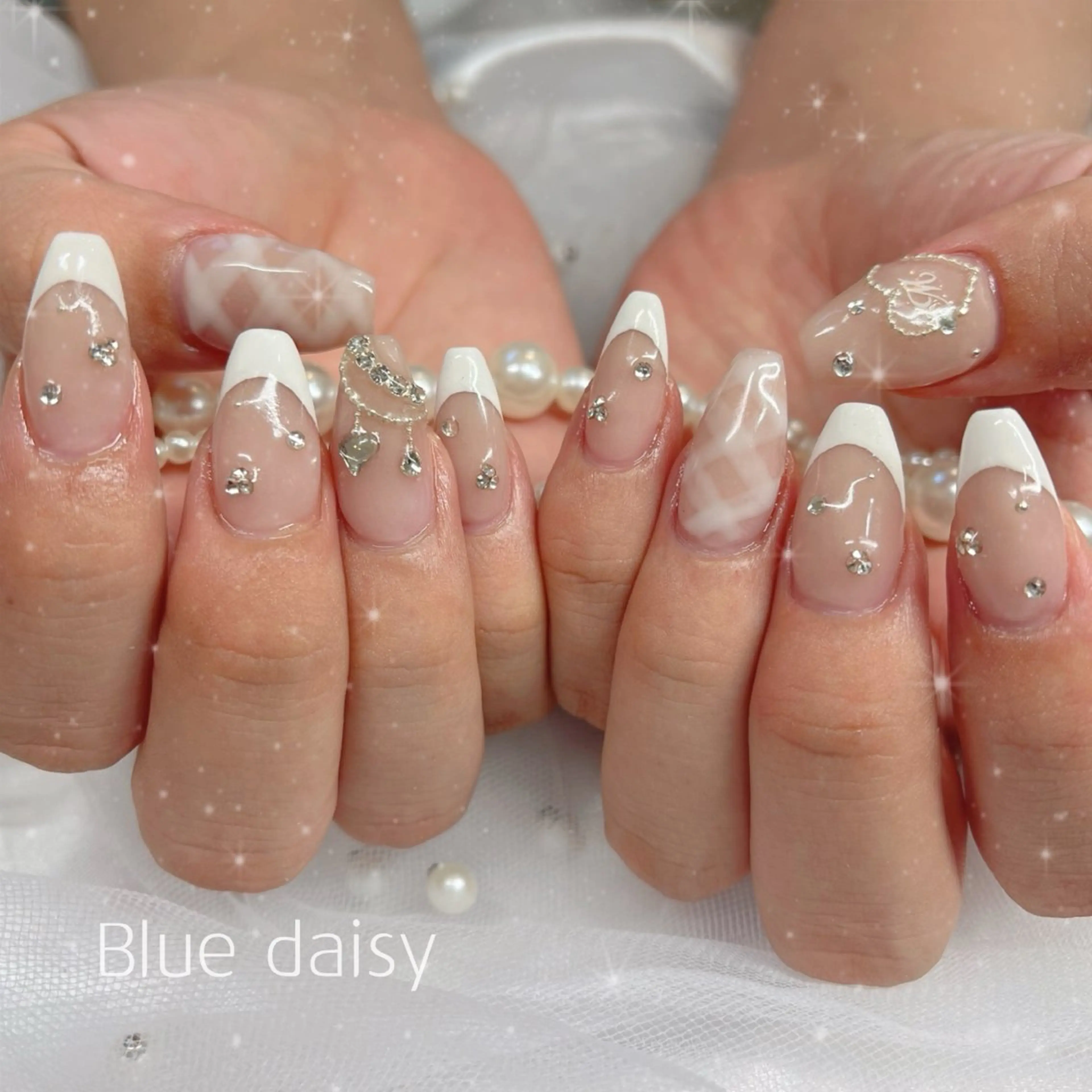 ネイル ハート ハンドネイル BlueDaisy 栄本店のネイルデザイン