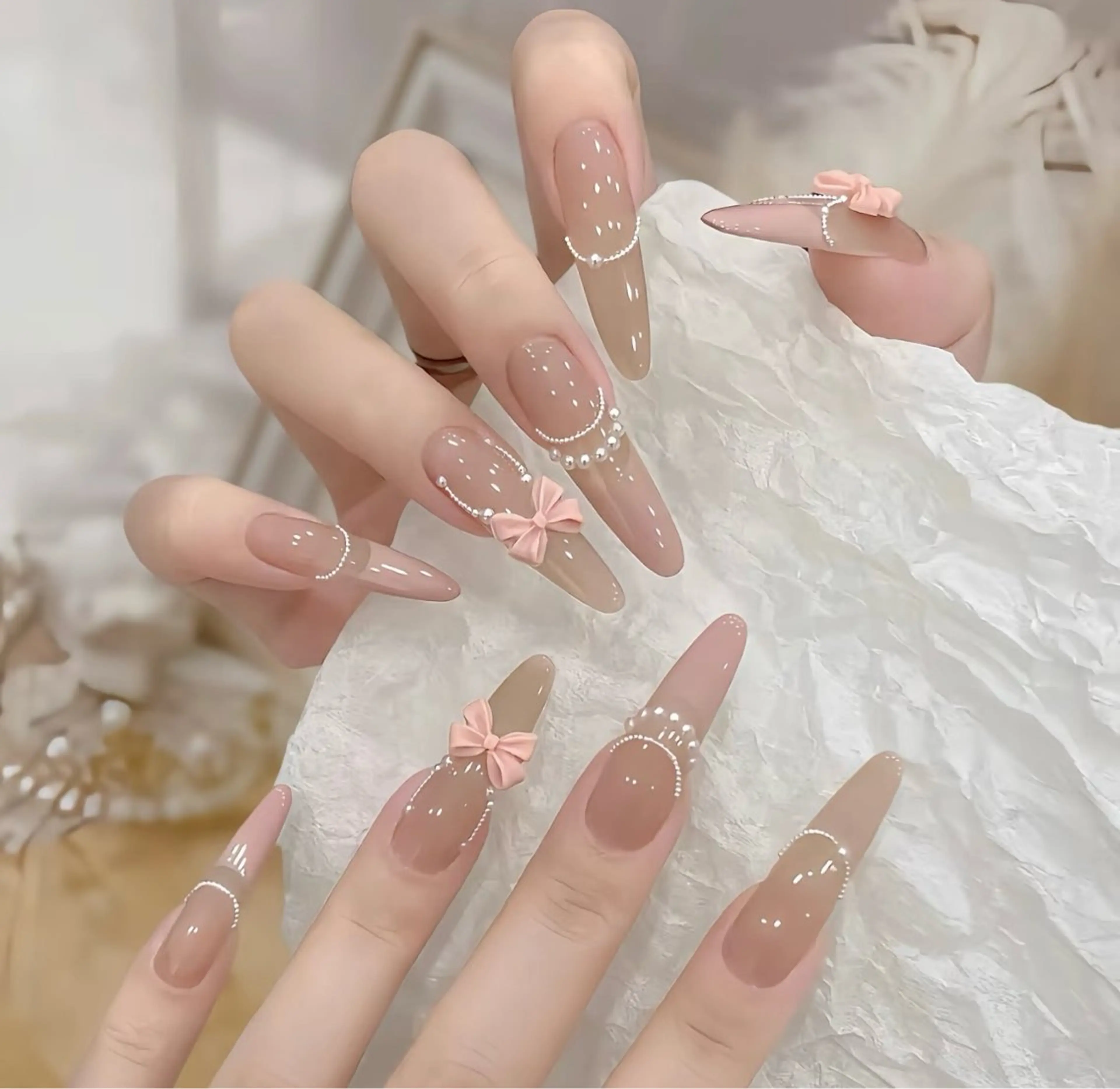 チップ◆十本長さだし★持ち込みデザイン10本パーツつけやり放題 ¥12800の写真