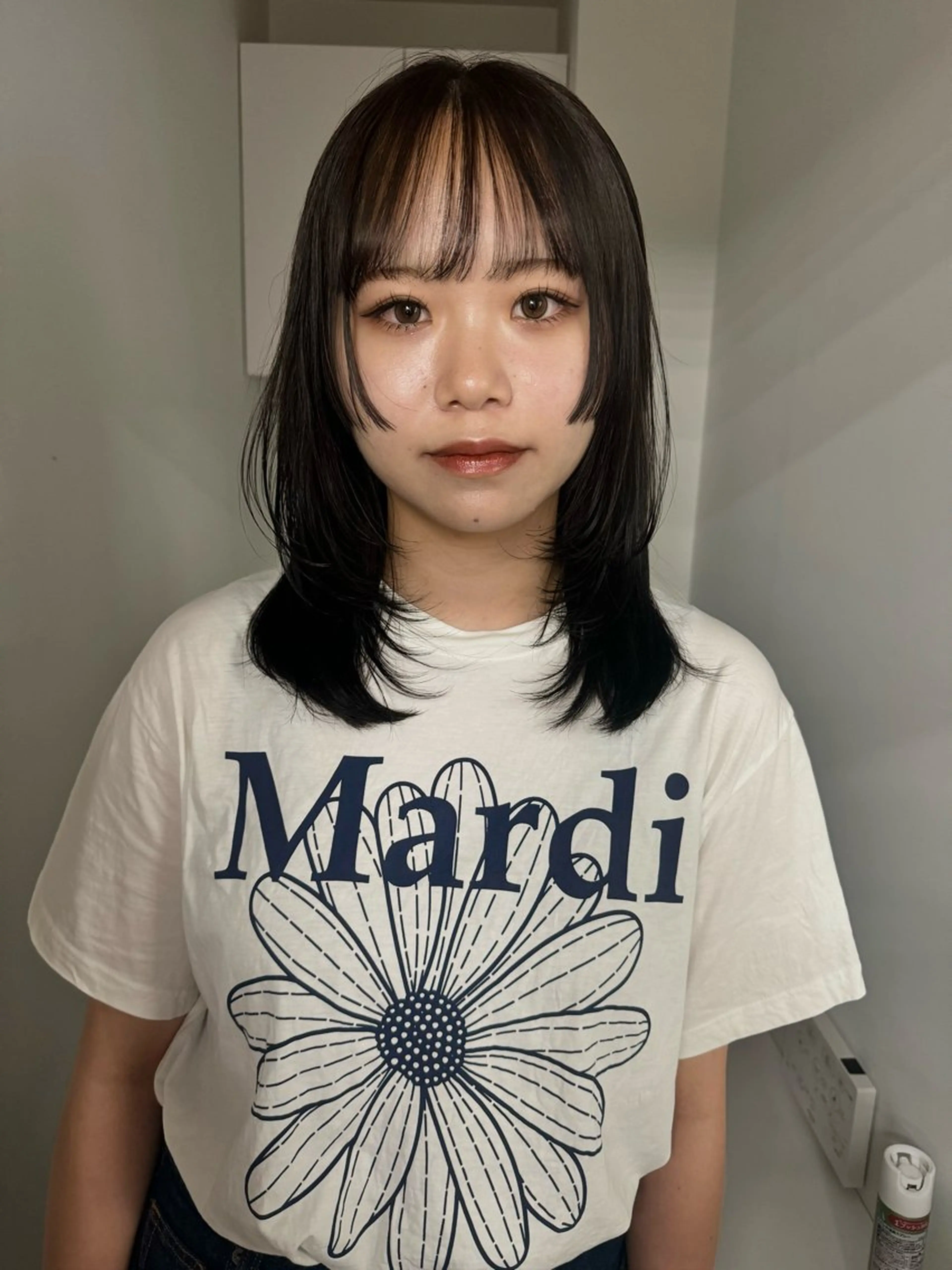 セミロング カラー 顔まわりレイヤー 顔周りカット レイヤーカット ✨ブリーチ/顔周り レイヤー¦YUKA✨のヘアスタイル