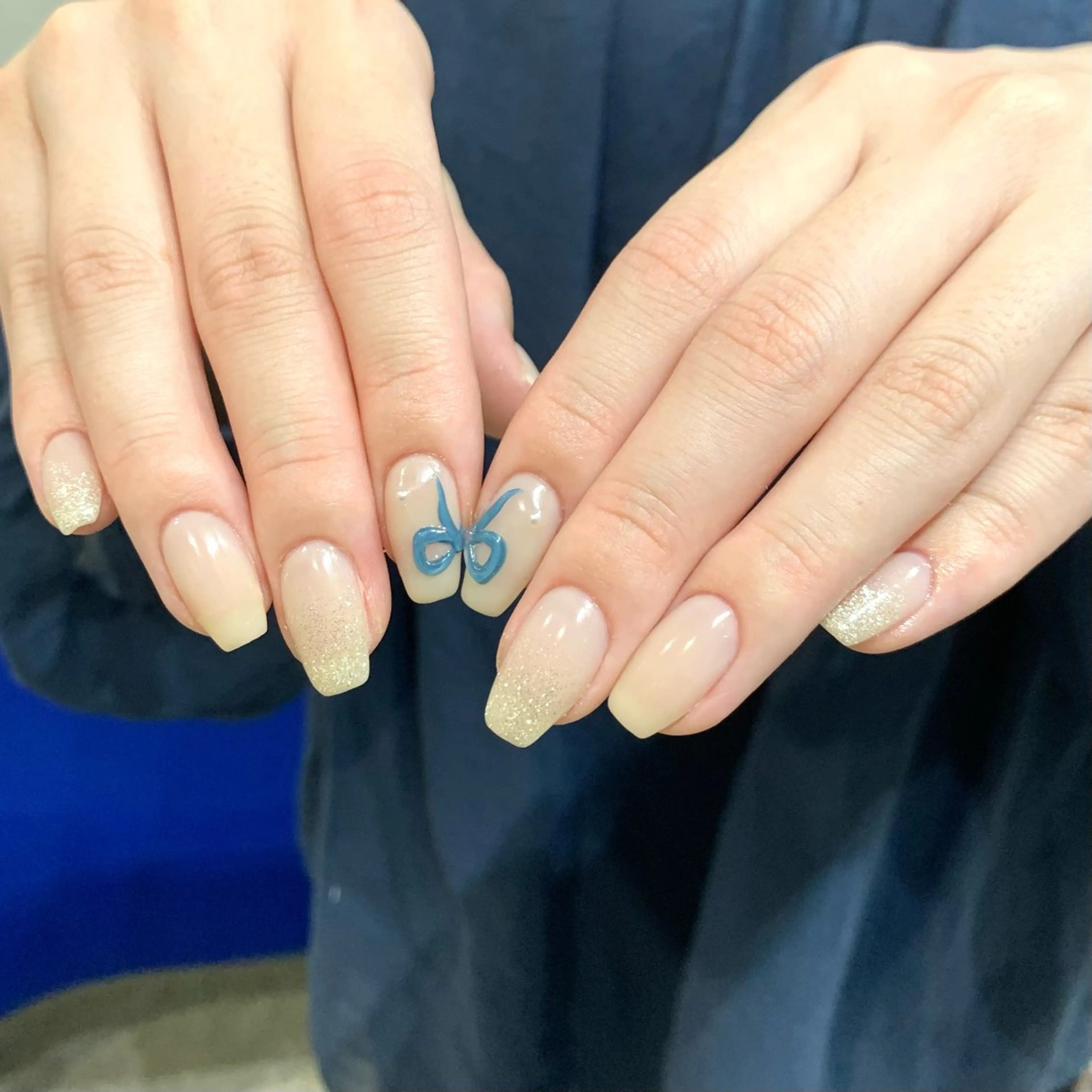 ネイル ハンドネイル 0203ムニムサン 💙Sayakaのネイルデザイン