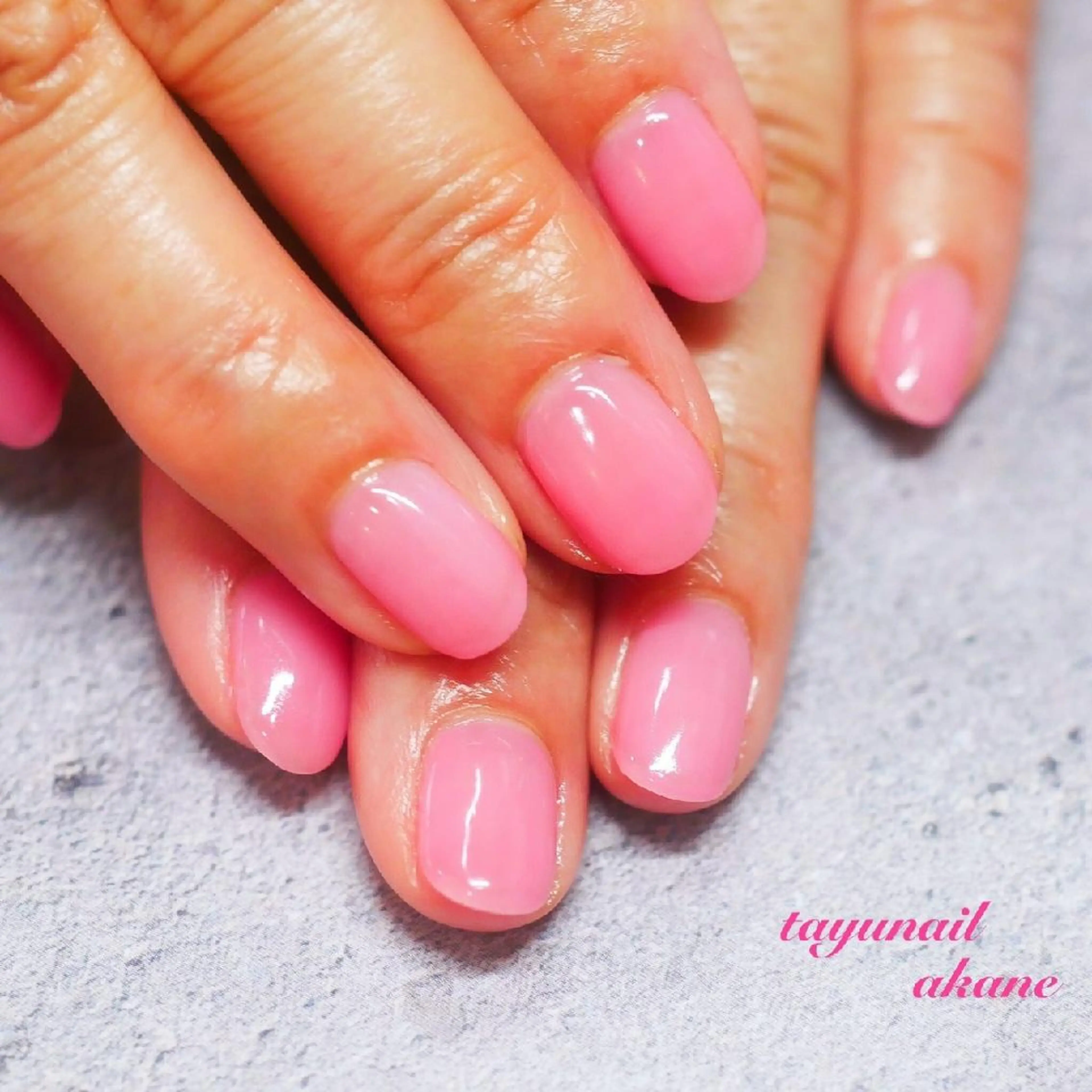 ネイル ブルー ジェルネイル ワンカラーネイル パラジェル ピンク ネイルサロン 【たゆnail】のネイルデザイン