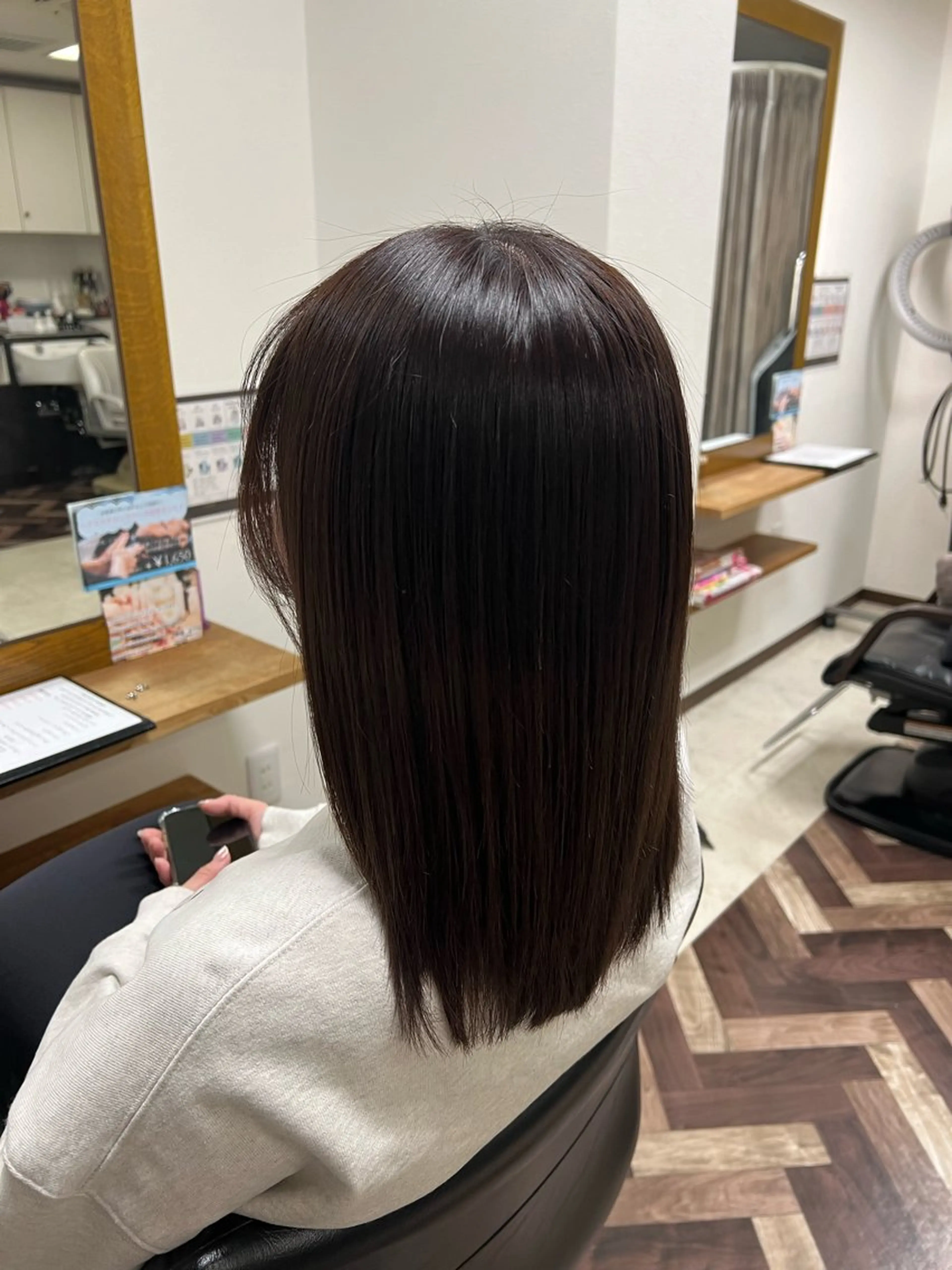 セミロング 髪質改善/マツパ 垢抜け透明カラー衣笠のヘアスタイル