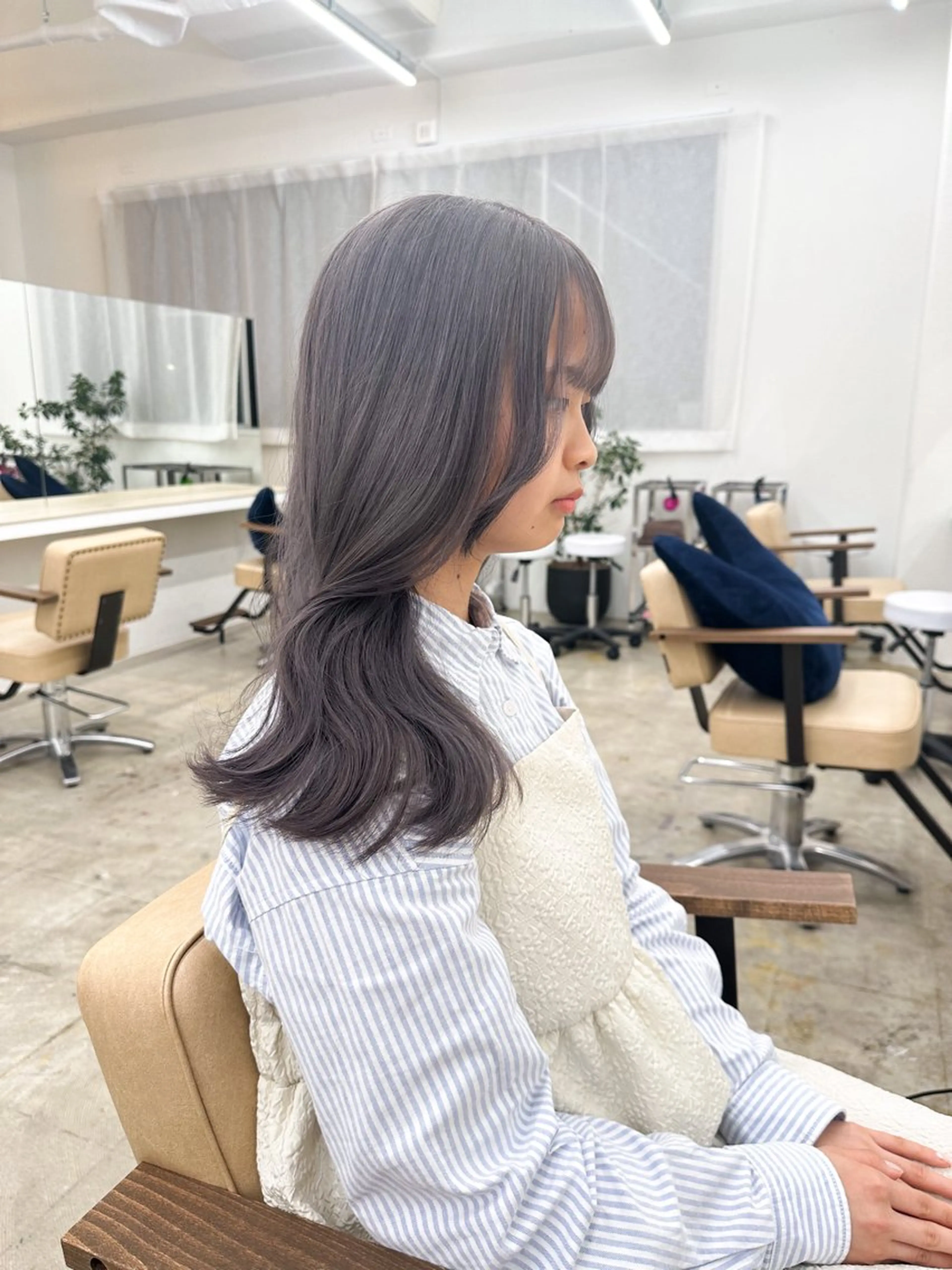 セミロング カラー 🌼透明感艶カラー オリーブ🌼河村咲のヘアスタイル