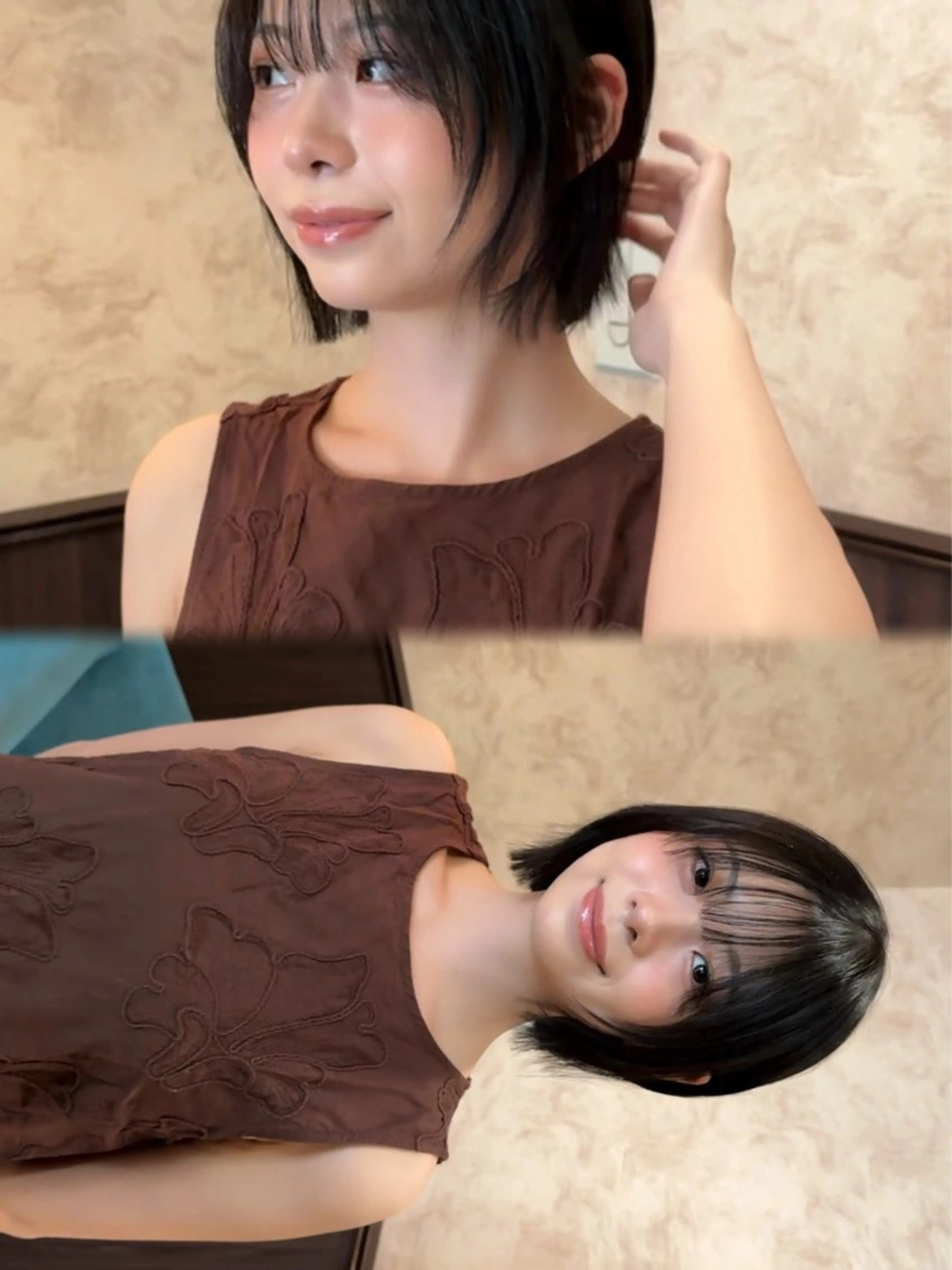 ショート カット ヘアカラー トリートメント ボブ/透明感カラー /艶髪/しなる🌷のヘアスタイル