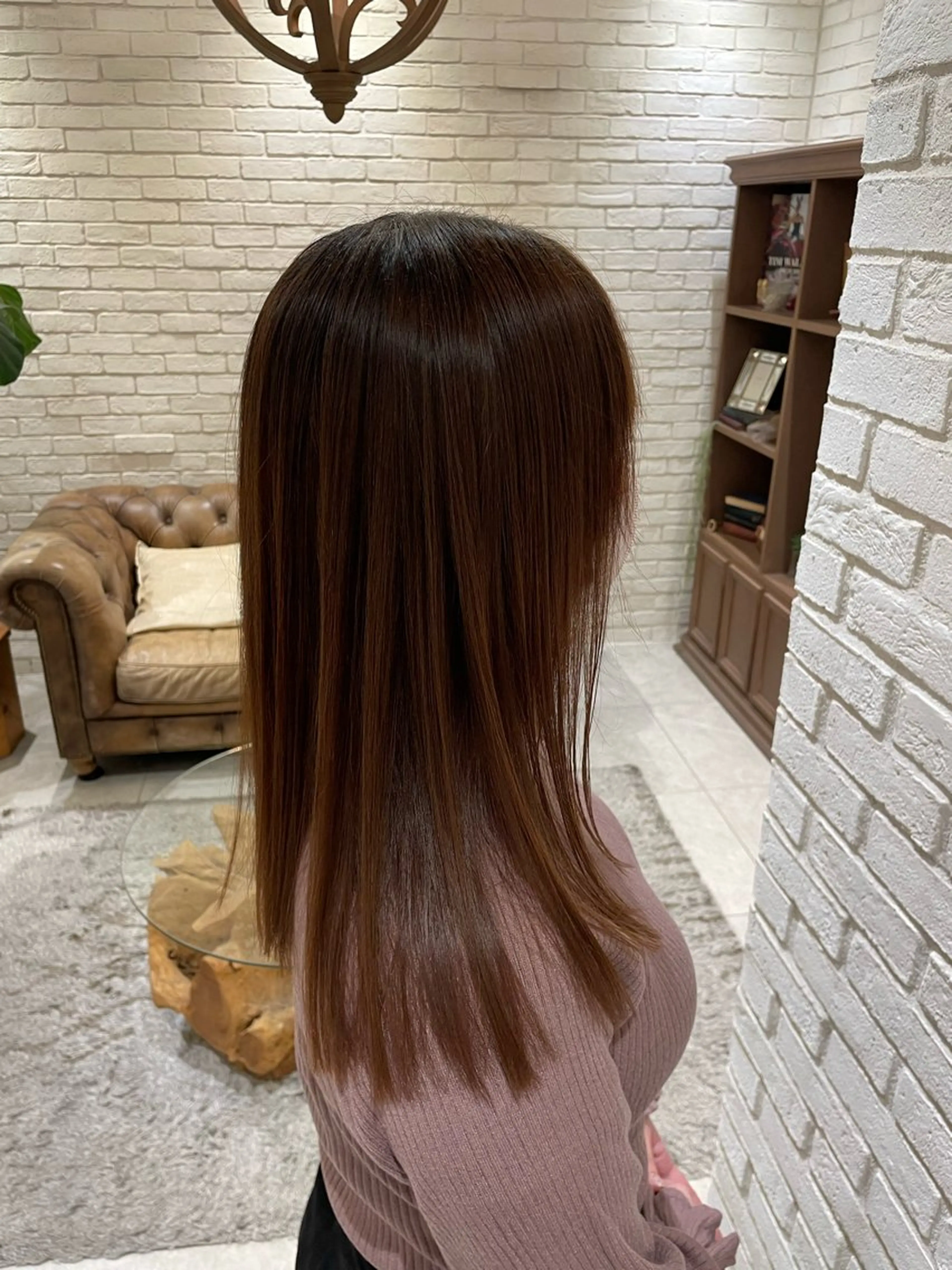 ロング 縮毛矯正 シモカワ マシロのヘアスタイル