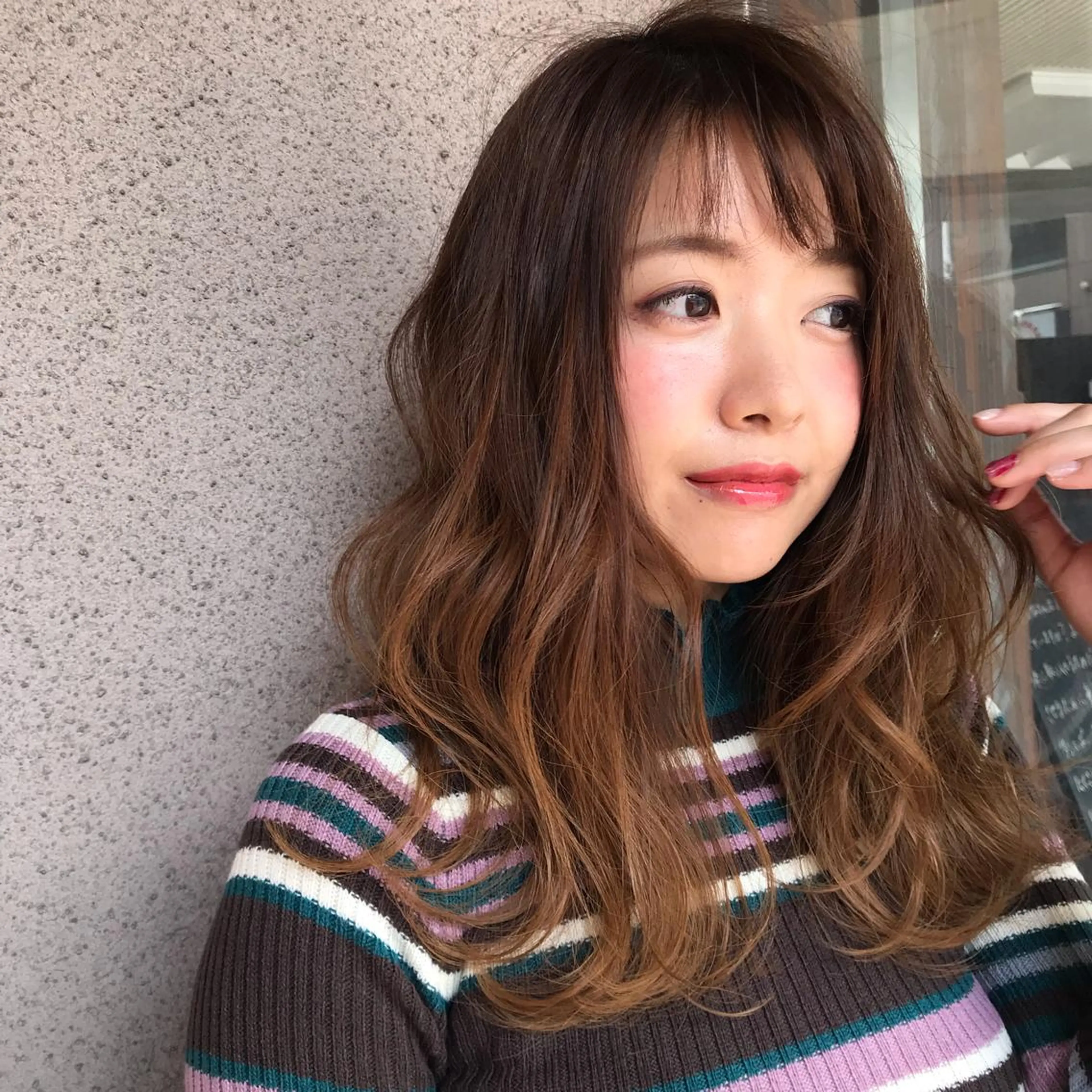 セミロング カラー 田中 あかねのヘアスタイル
