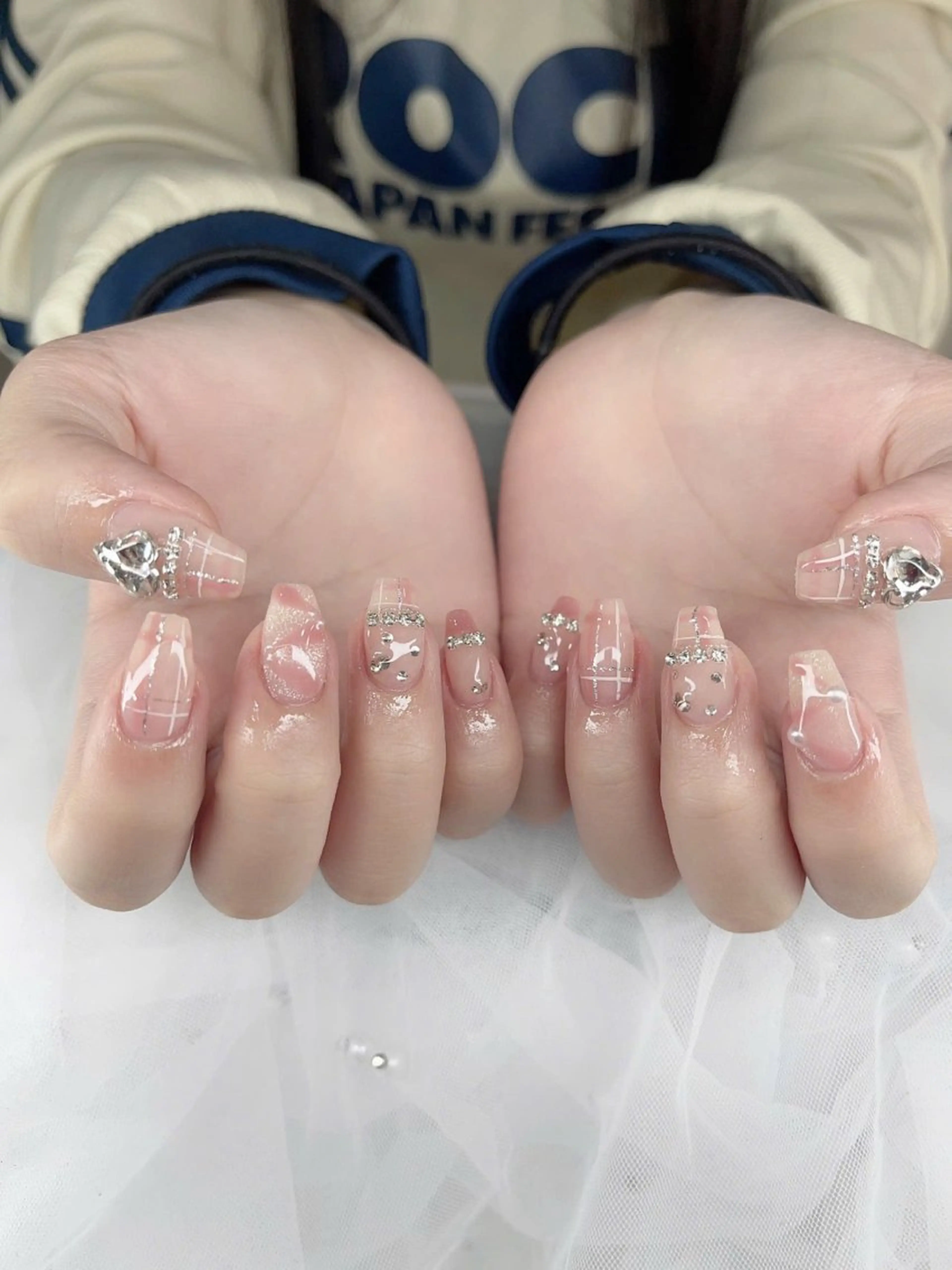 ネイル フラッシュネイル フレンチネイル グラデーション キラキラネイル 韓国ネイル Lina nail所属・Lunaa 池袋のネイルデザイン