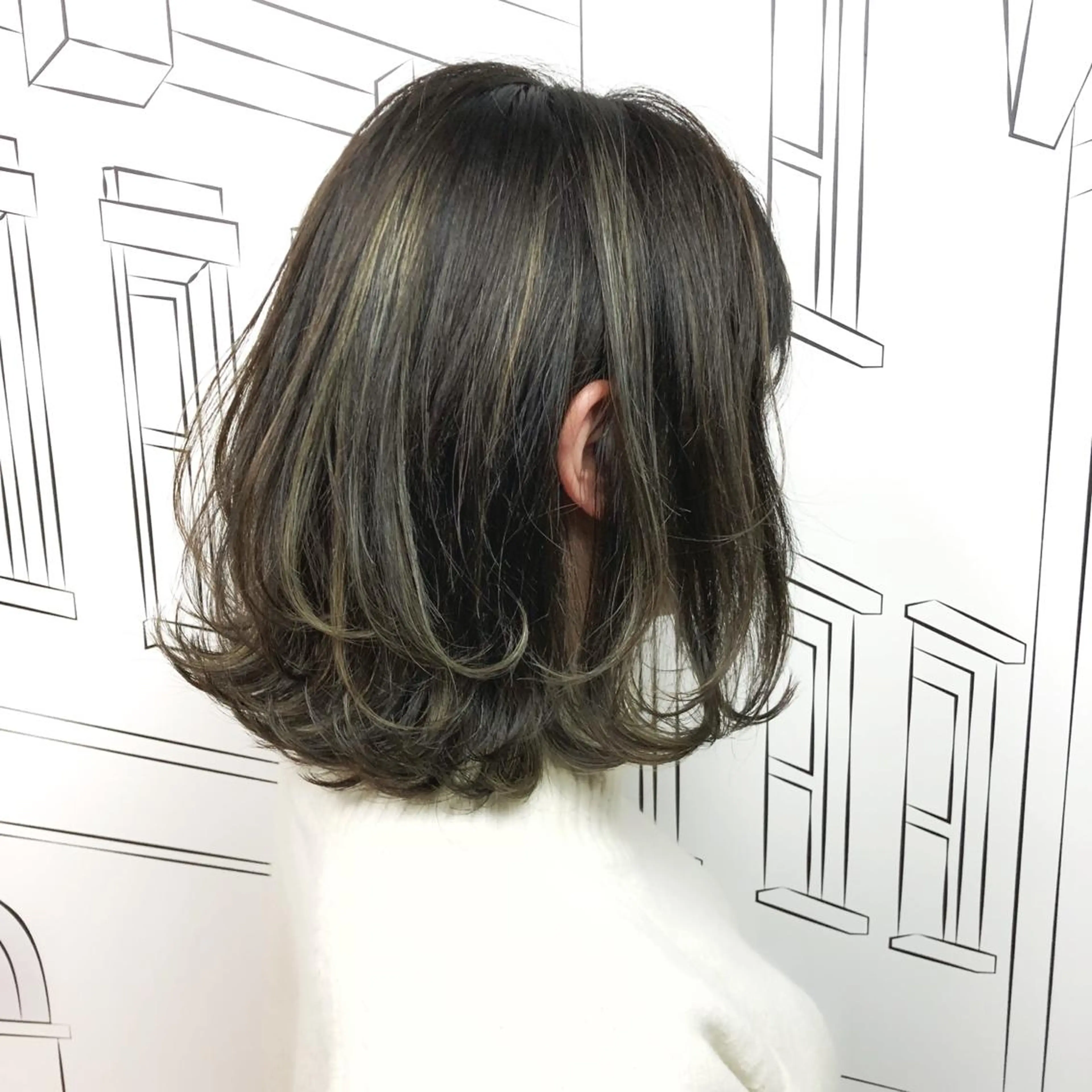 ミディアム カラー ハイライトカラー ボブ ハイライト ウルフカット ウルフボブ レイヤー⭐️カラー ⭐️平川雅史のヘアスタイル