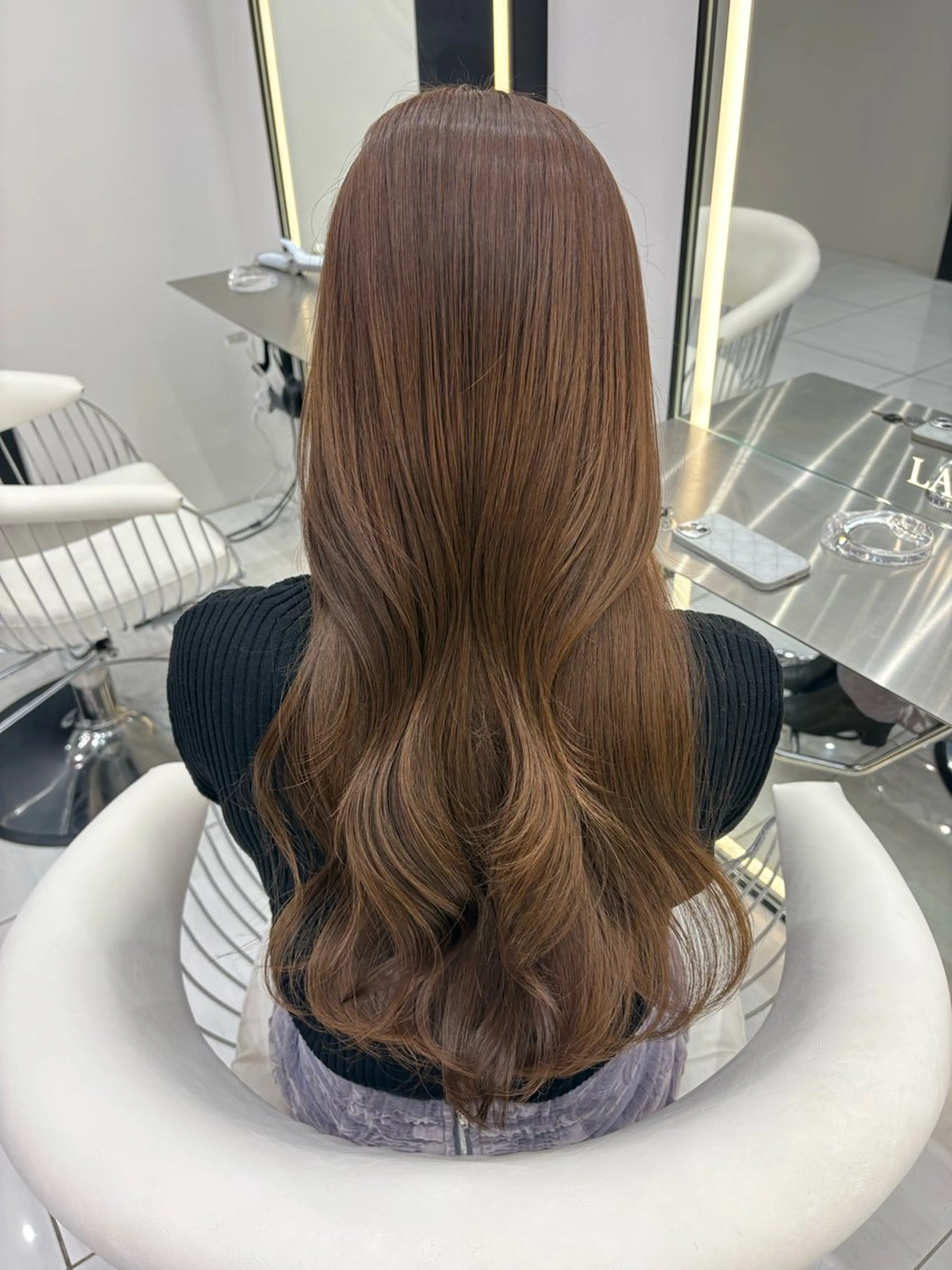 ロング カラー カット ヘアカラー トリートメント 新宿/韓国ヘア 中明度カラー/かやのヘアスタイル