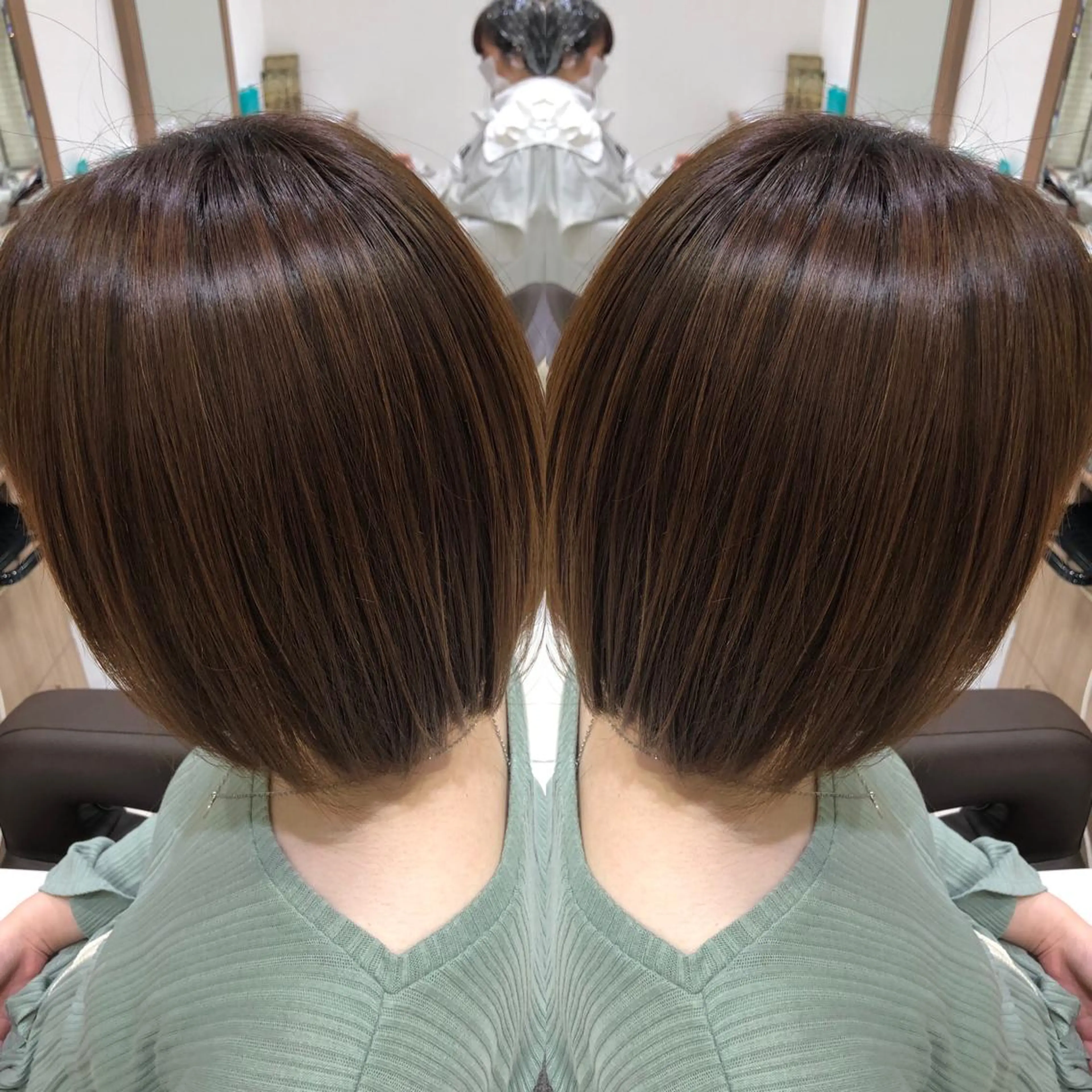 ミディアム パーマ 韓国レイヤー×透明感 カラー/山崎一輝のヘアスタイル