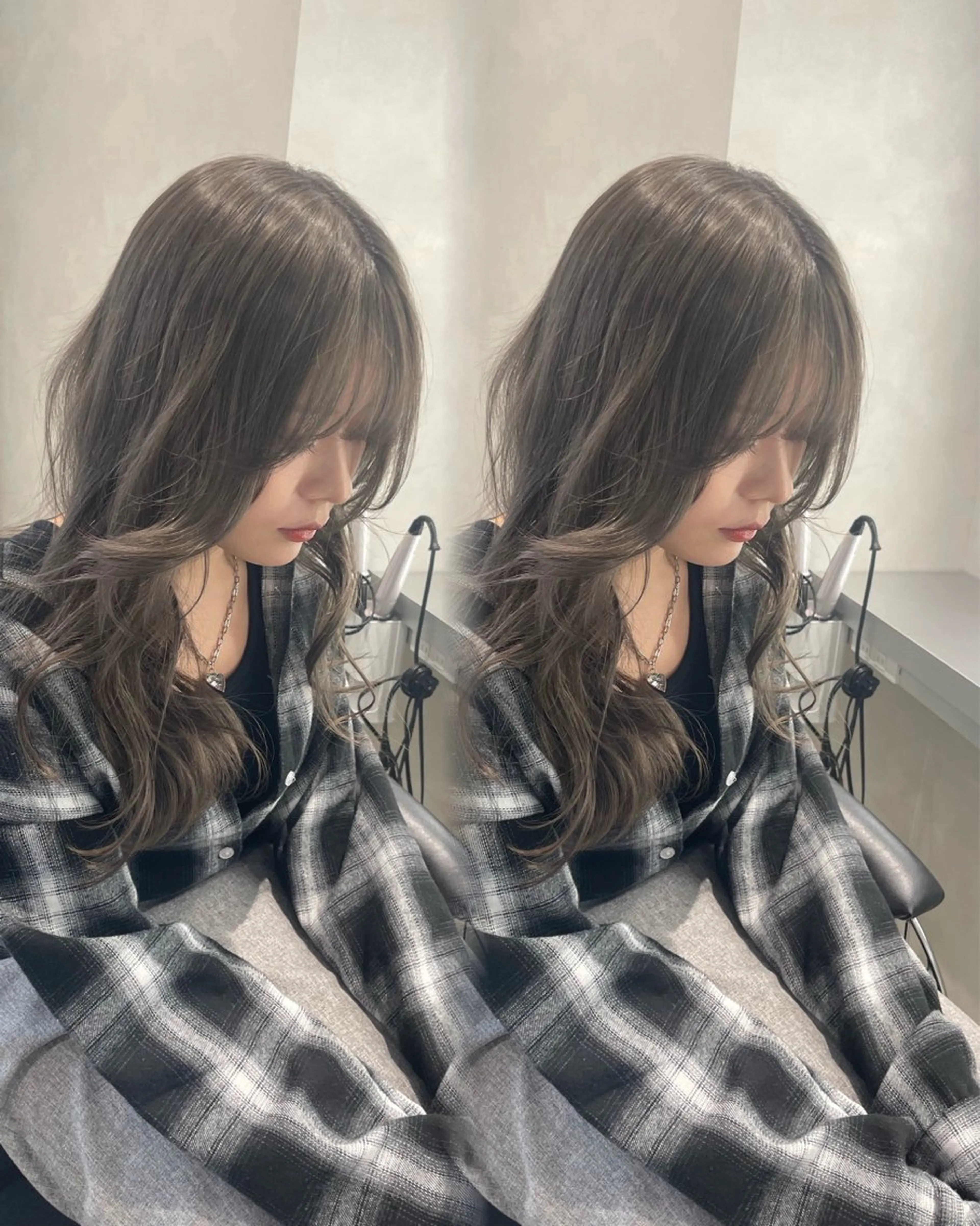 ミディアム カラー カット ヘアカラー トリートメント 韓国風ハッシュカット 似合わせレイヤー池袋のヘアスタイル