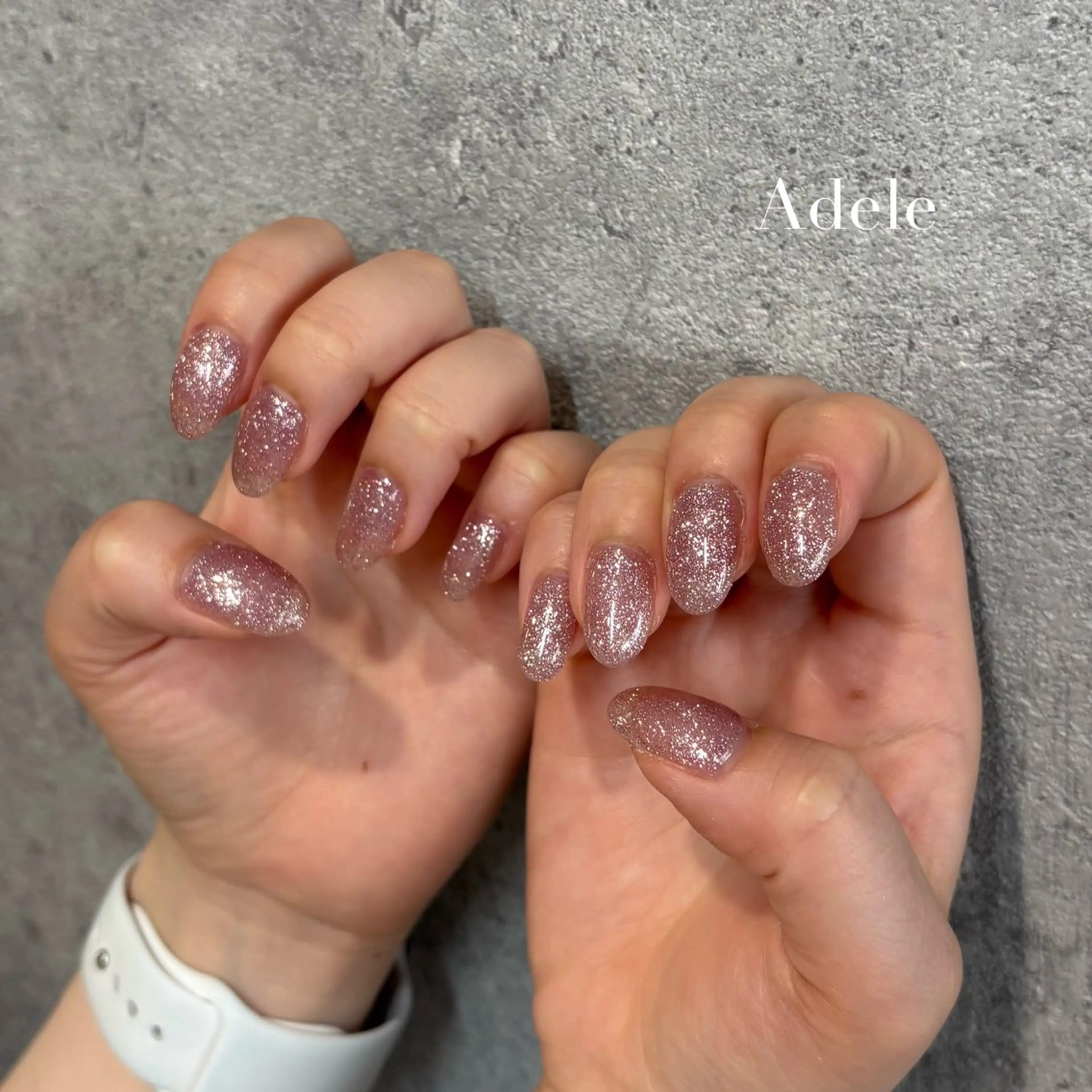 ネイル ラメ(グリッター) ワンカラーネイル ハンドネイル Adele saraのネイルデザイン