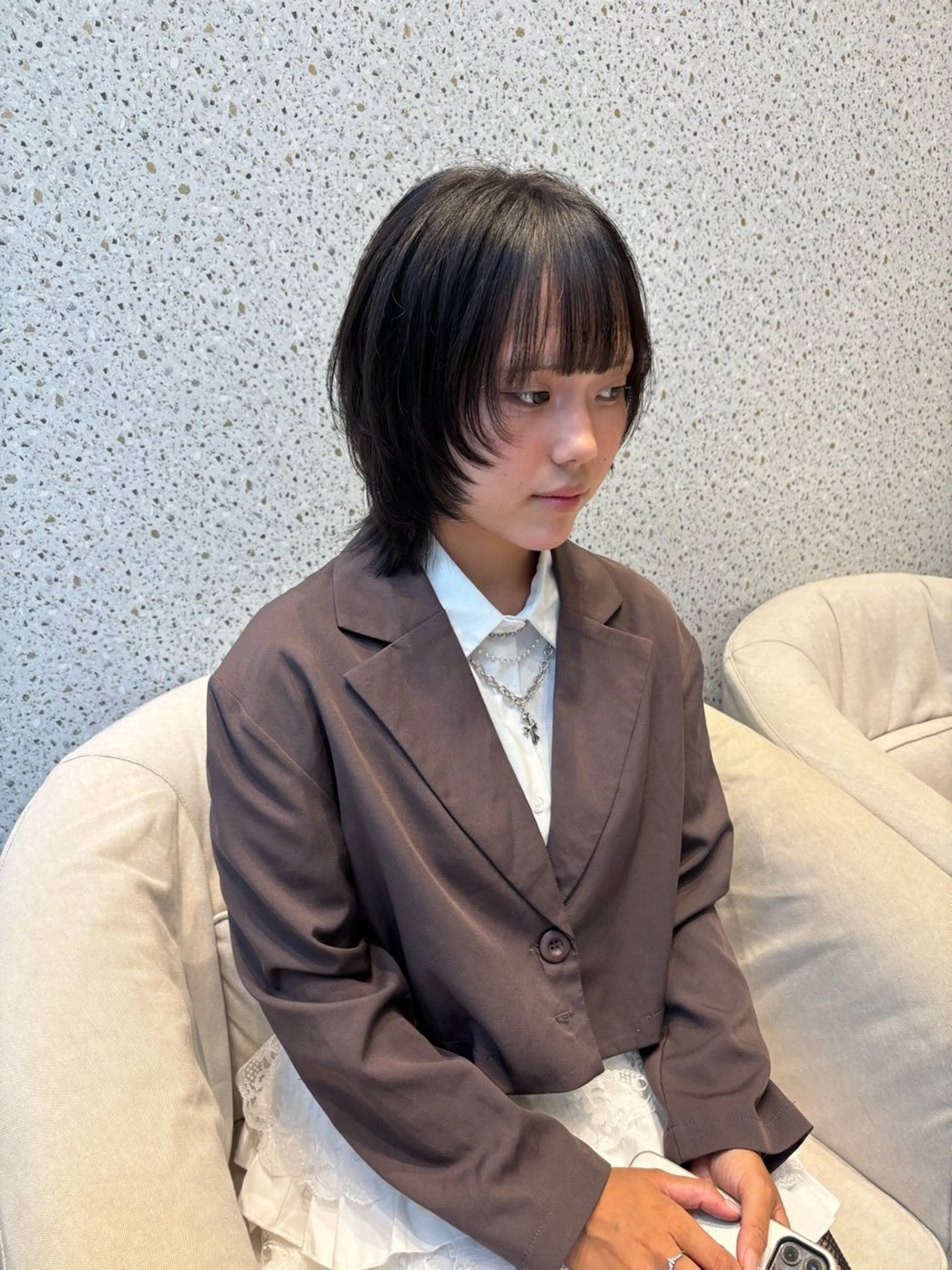 ミディアム 顔周りカット シャギー ウルフカット 『ハイトーン特化』✨ 音喜多優也のヘアスタイル