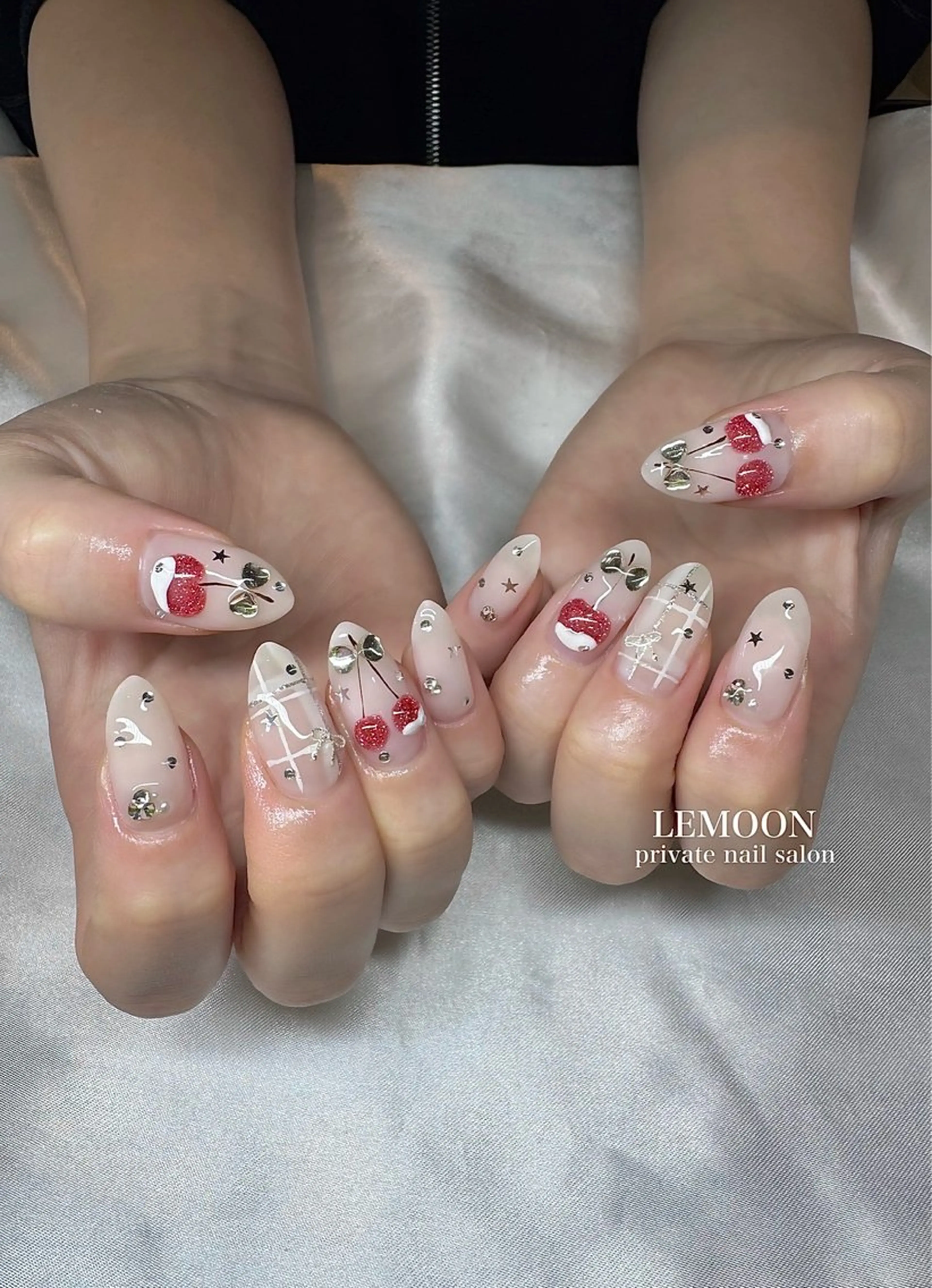 ネイル リボン ハンドネイル nail salon LEMOONのネイルデザイン