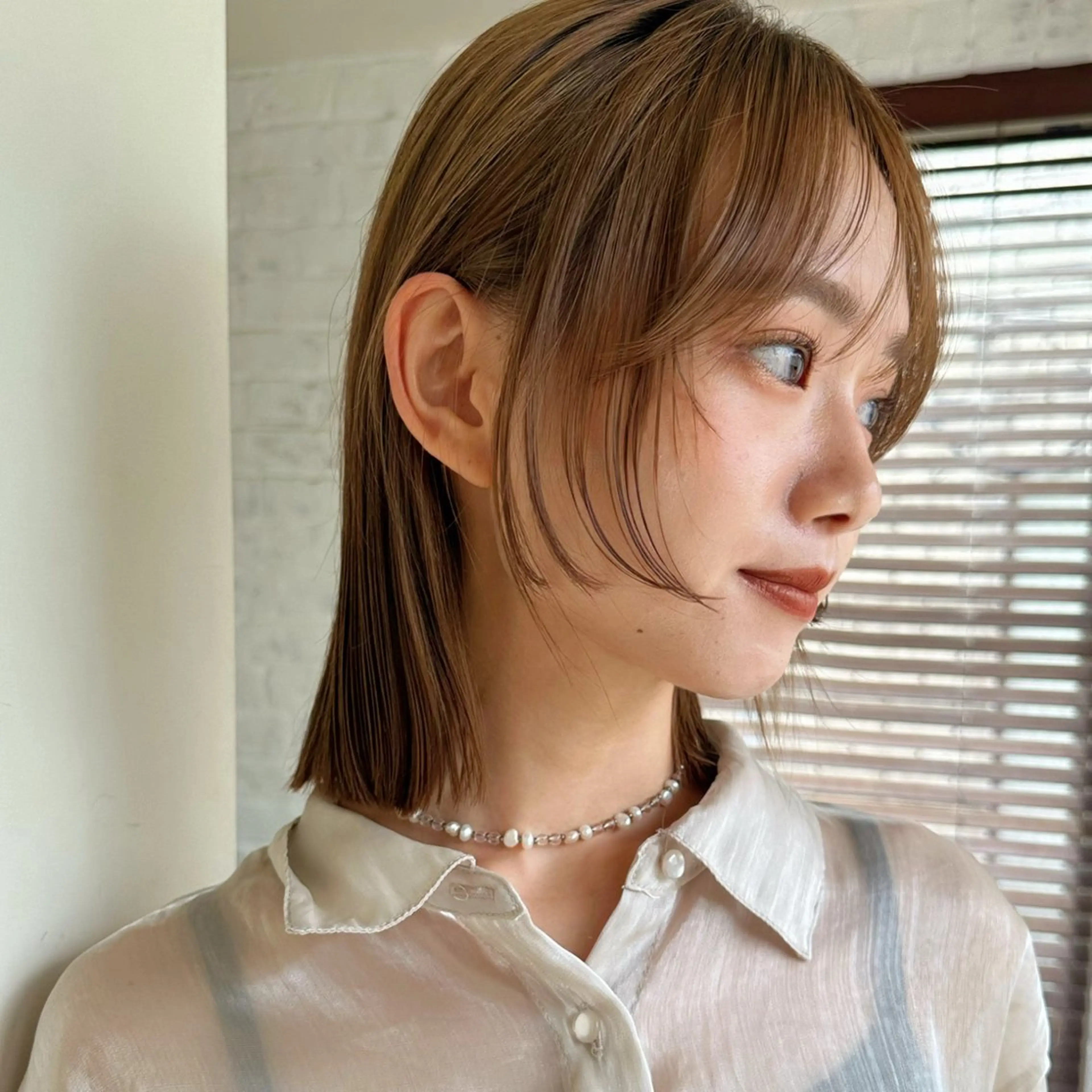 カラー ベージュカラー ❤️アヤカ Wカラー ボブ レイヤー❤️のヘアスタイル