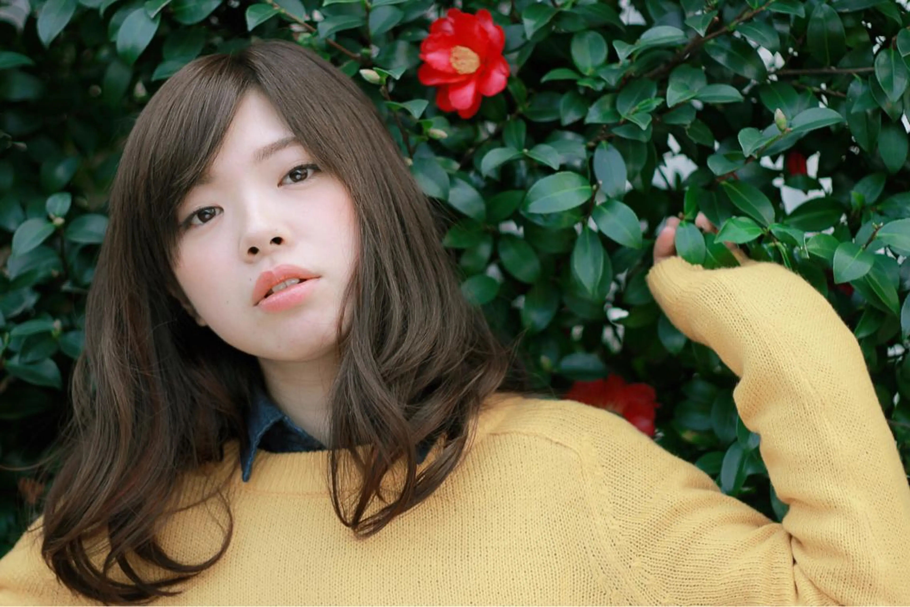 セミロング カラー パーマ 川間 将彦のヘアスタイル