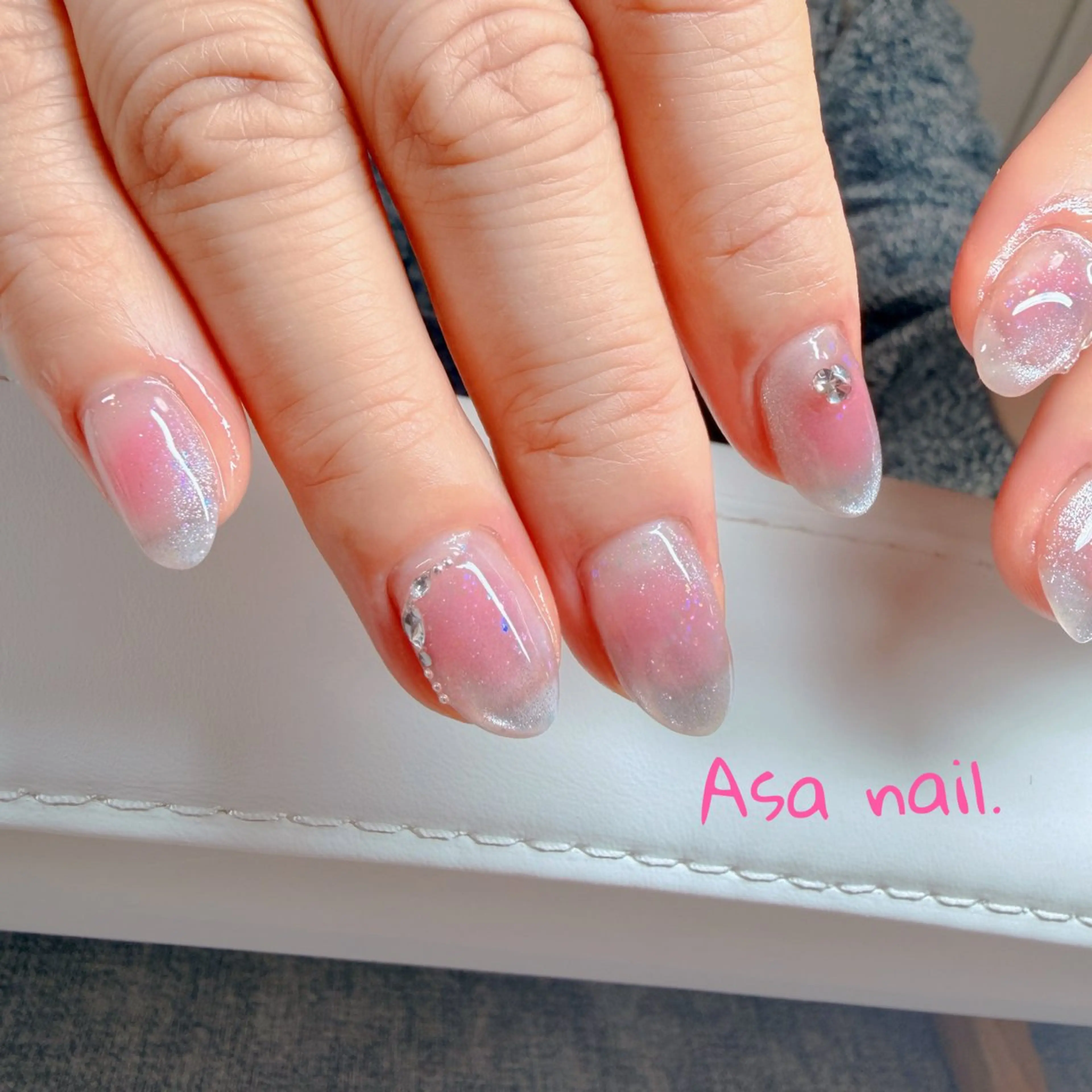 ネイル チークネイル キラキラネイル マグネットネイル ハンドネイル Asa Nail 亀戸 平井のネイルデザイン
