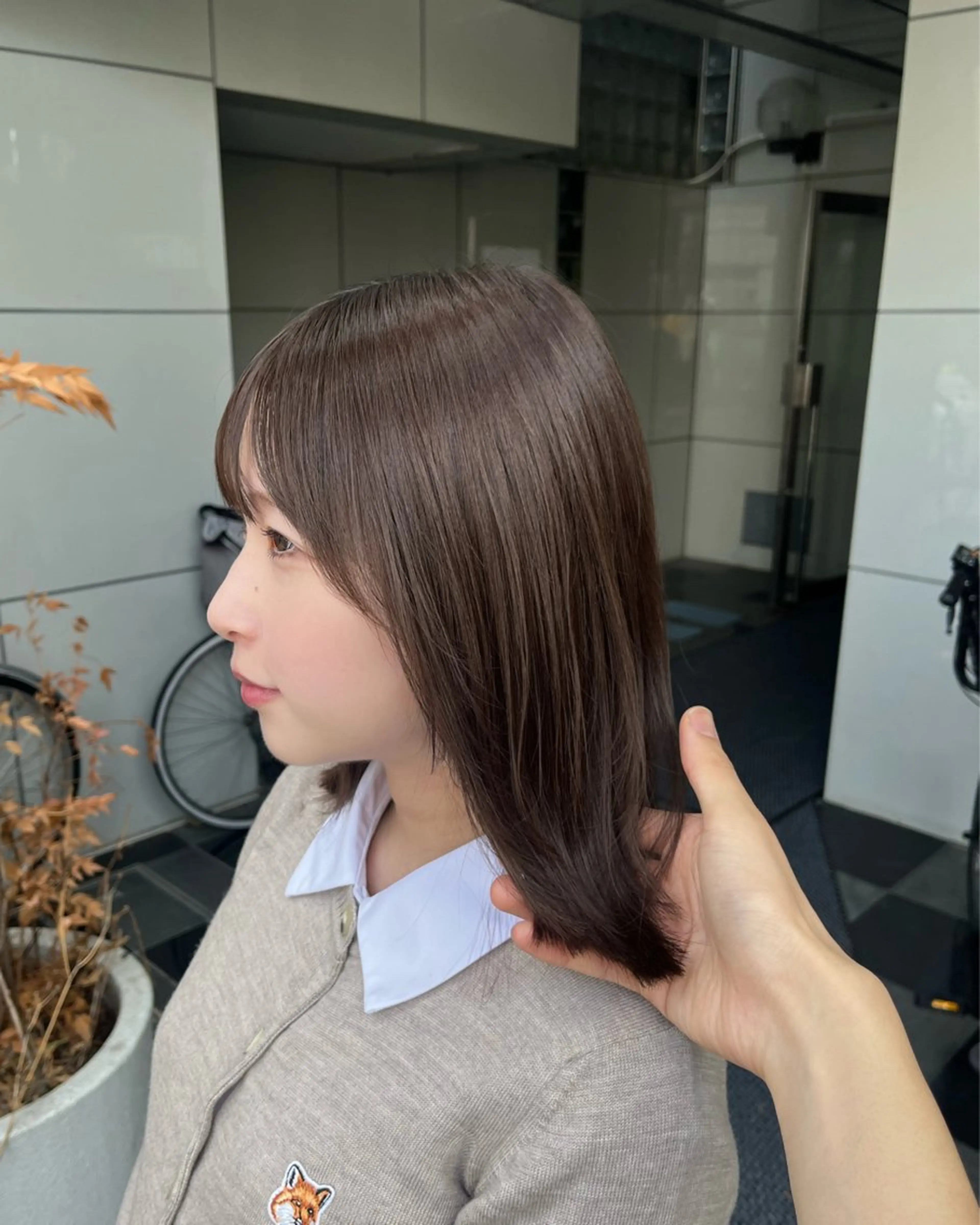 ミディアム カラー カット ヘアカラー トリートメント 韓国レイヤー ☁️🫧森ハリス誠一のヘアスタイル