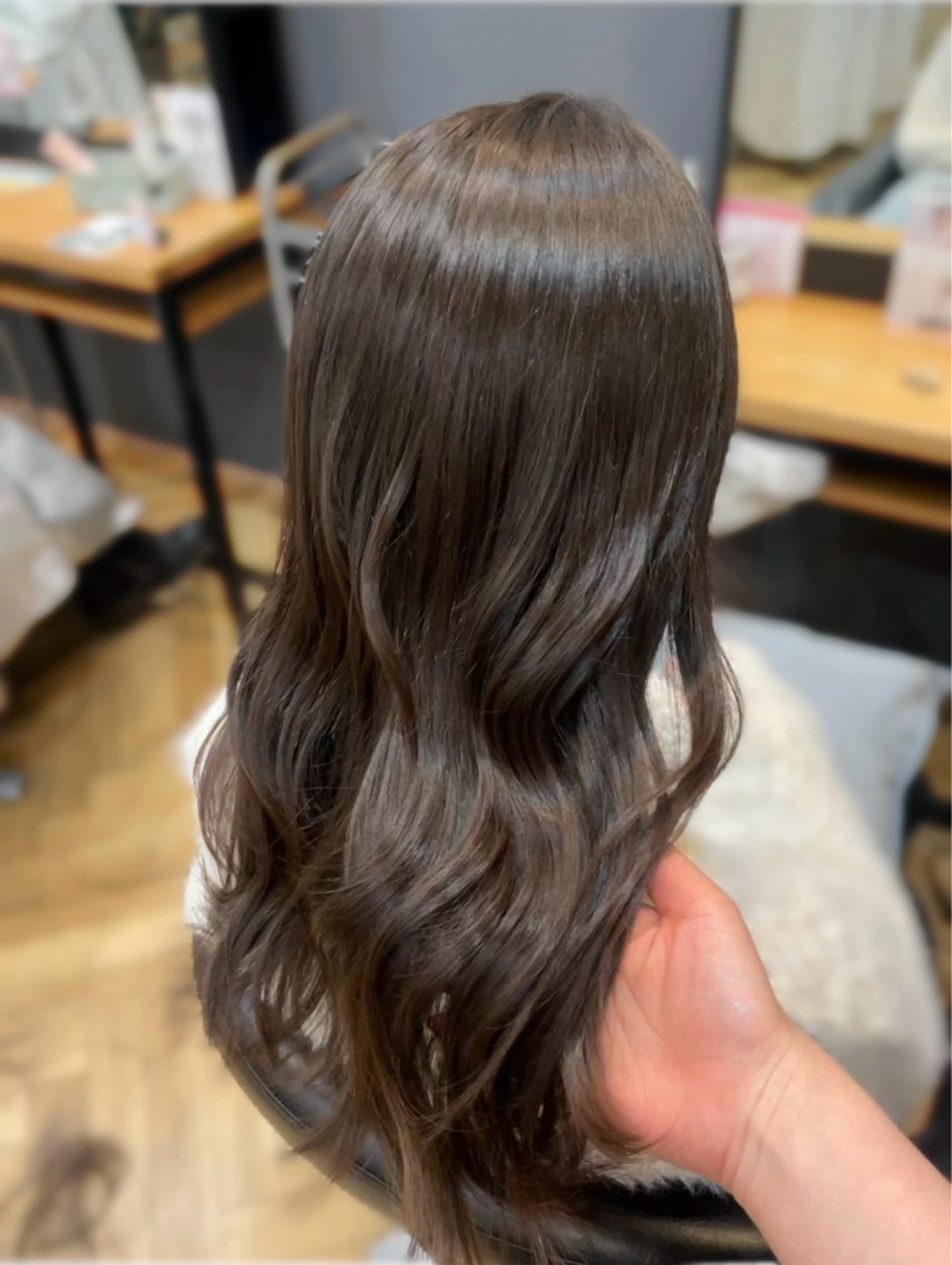 ロング カット ヘアカラー トリートメント 鎌取/透明感カラー /ボブ/顔まわりのヘアスタイル