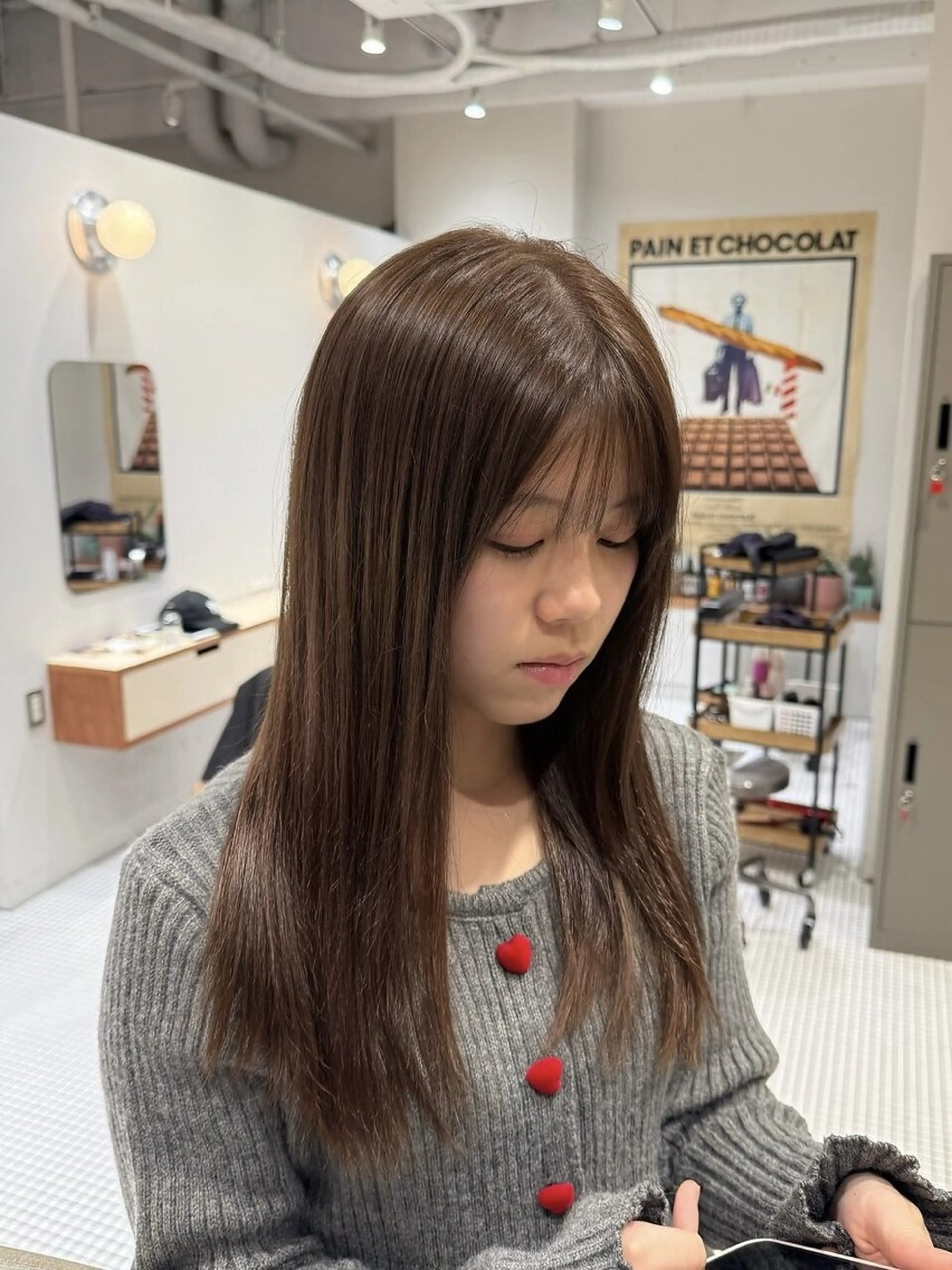 ミディアム カラー カット ヘアカラー トリートメント GRIP/マンツー マンサロンのヘアスタイル