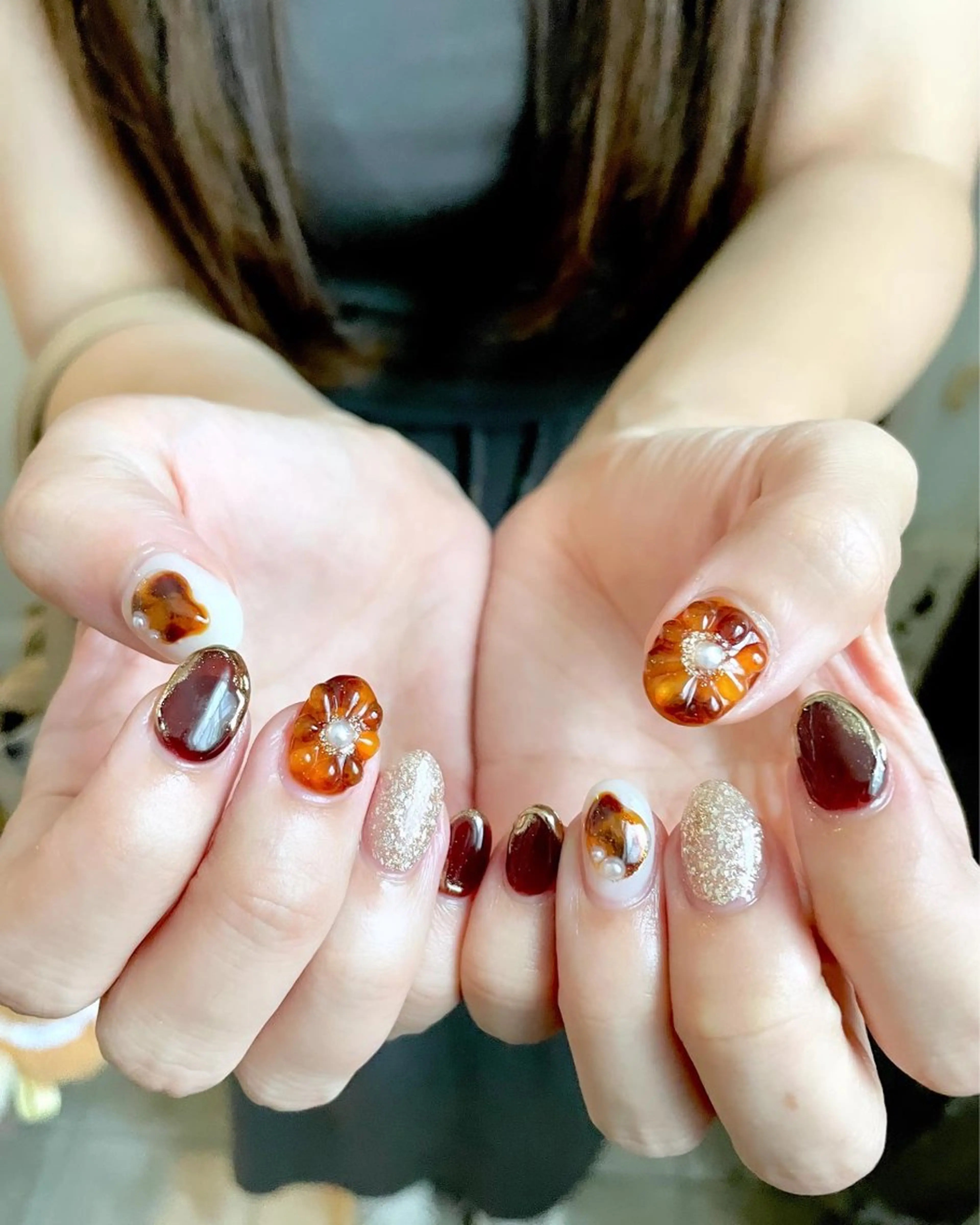 ネイル ジェルネイル パラジェル ハンドネイル 甲府市徳行 🧸prunelleのネイルデザイン