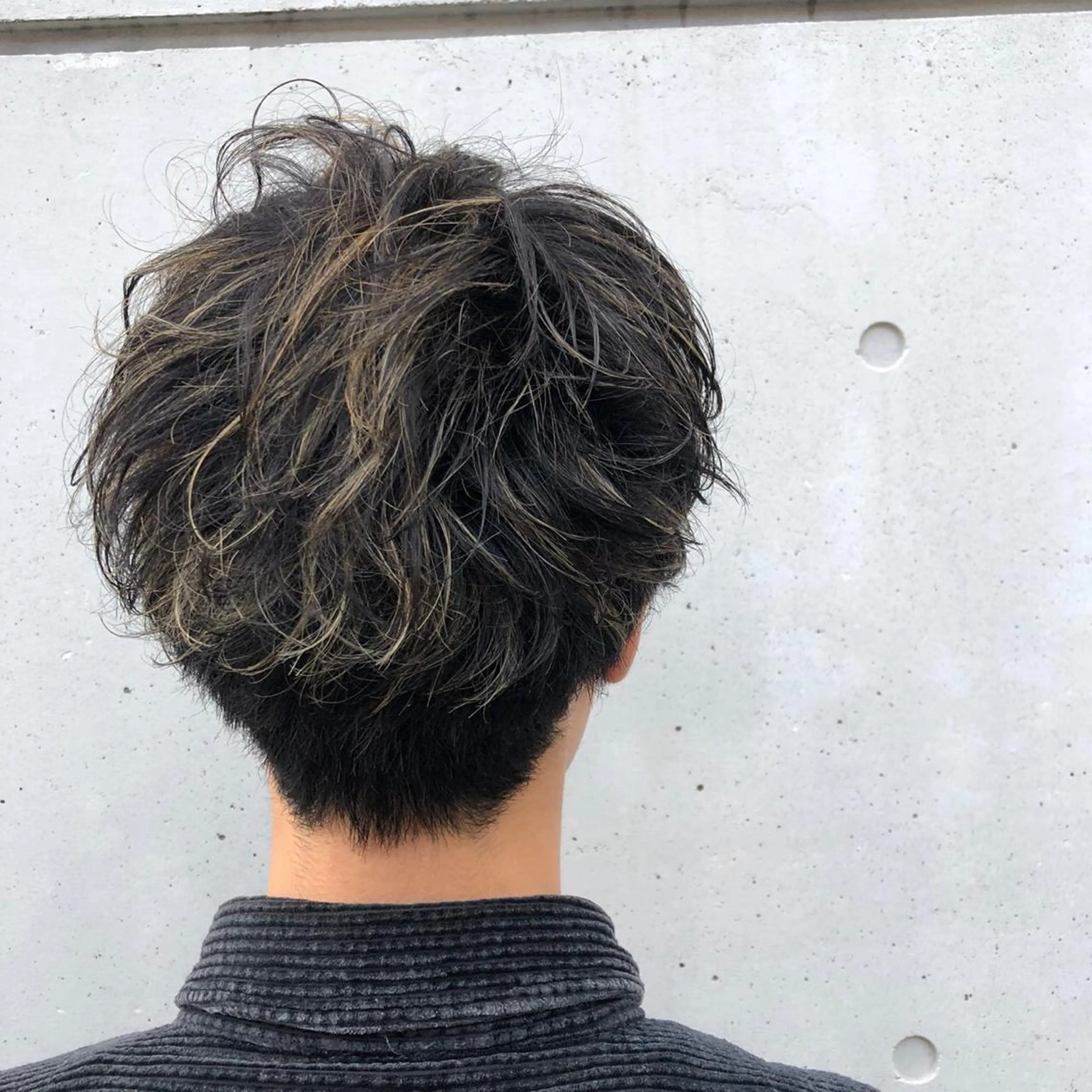 ショート カラー パーマ メンズ ニュアンスパーマ/ レイヤー/茶屋町のヘアスタイル