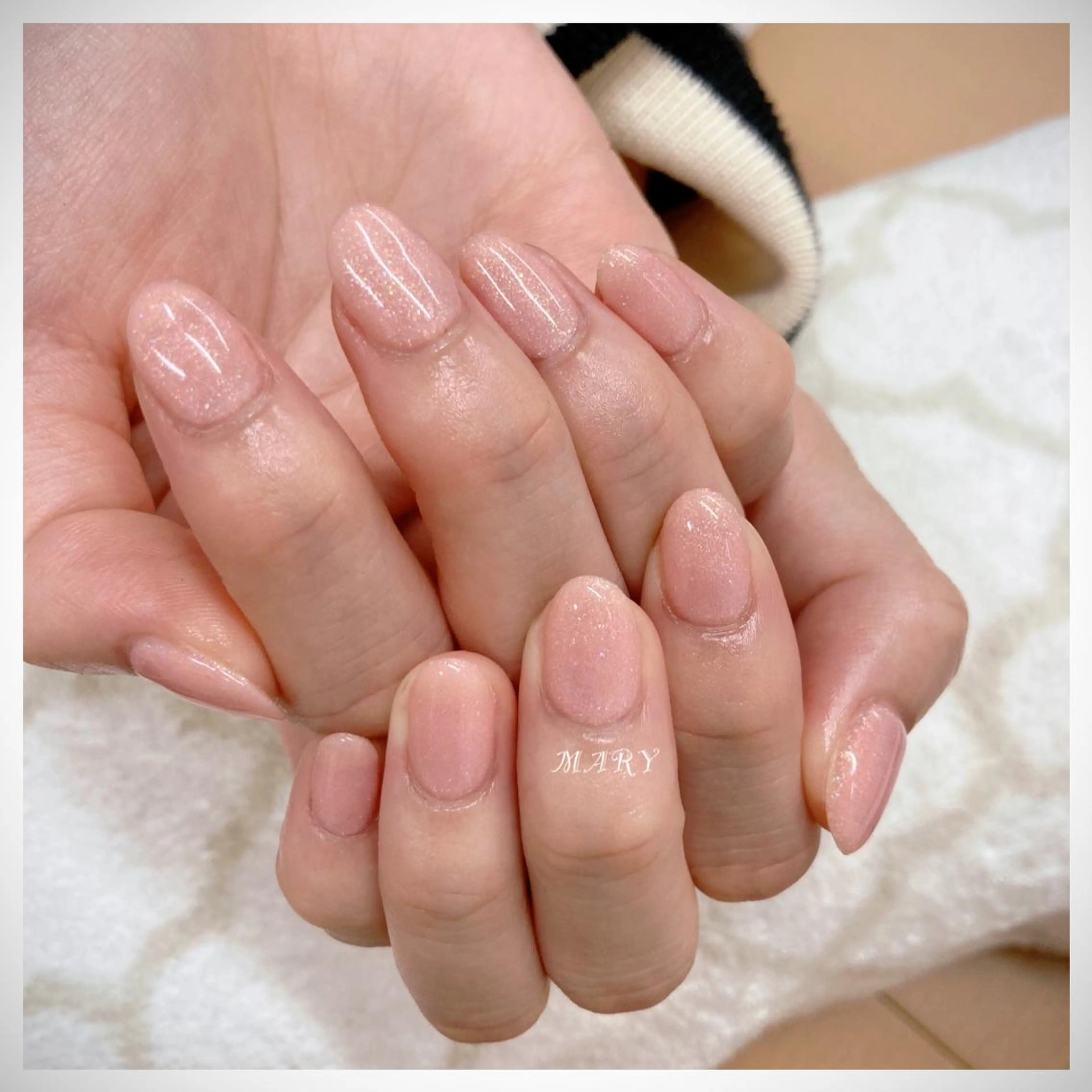 ネイル ニュアンスネイル オフィスネイル ワンカラーネイル ピンク ピンクベージュ ハンドネイル Mary nail .narumiのネイルデザイン