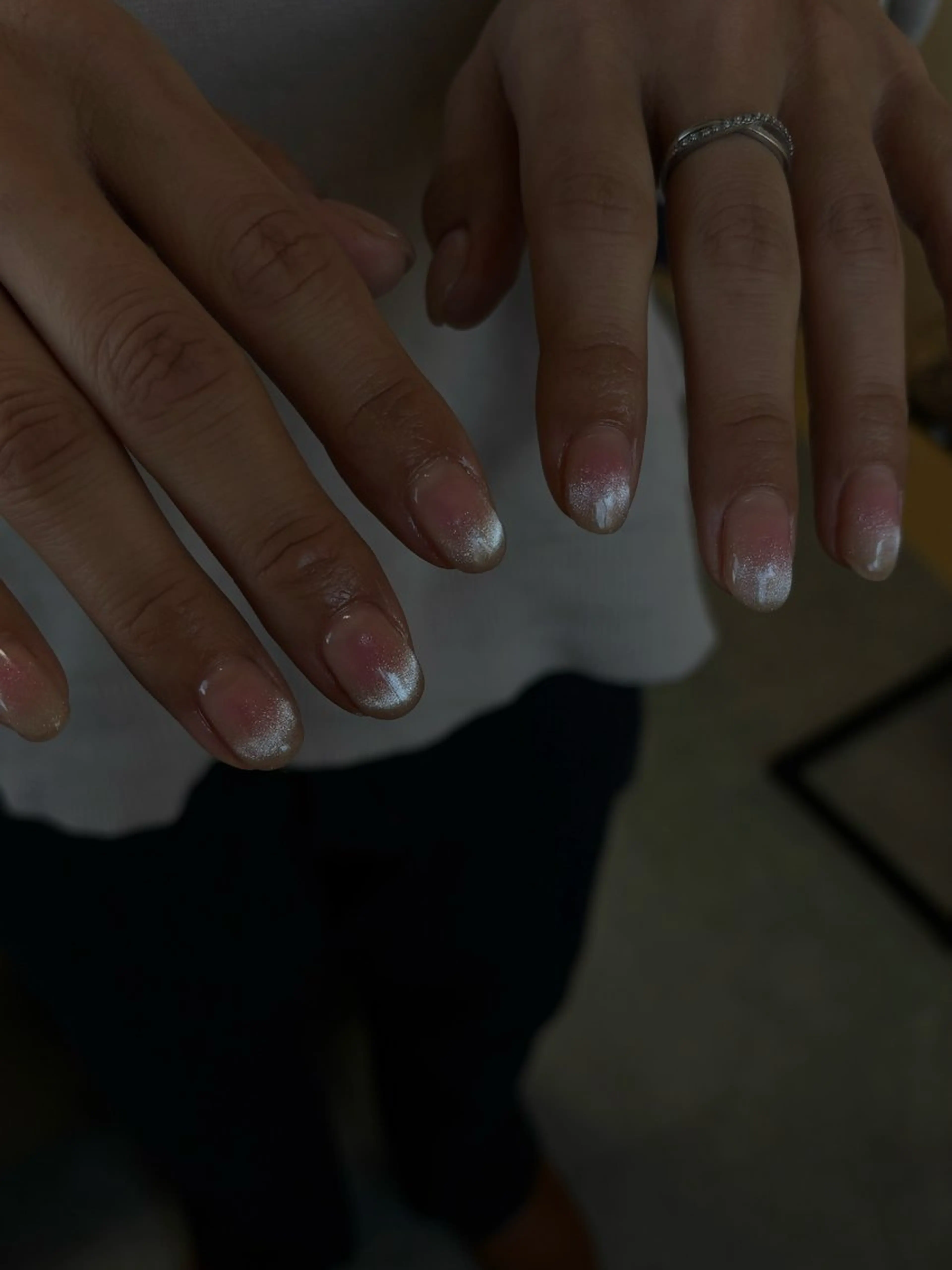 ネイル フレンチネイル ジェルネイル キラキラネイル マグネットネイル ニュアンスネイル ハンドネイル tamu nail 　金町のネイルデザイン