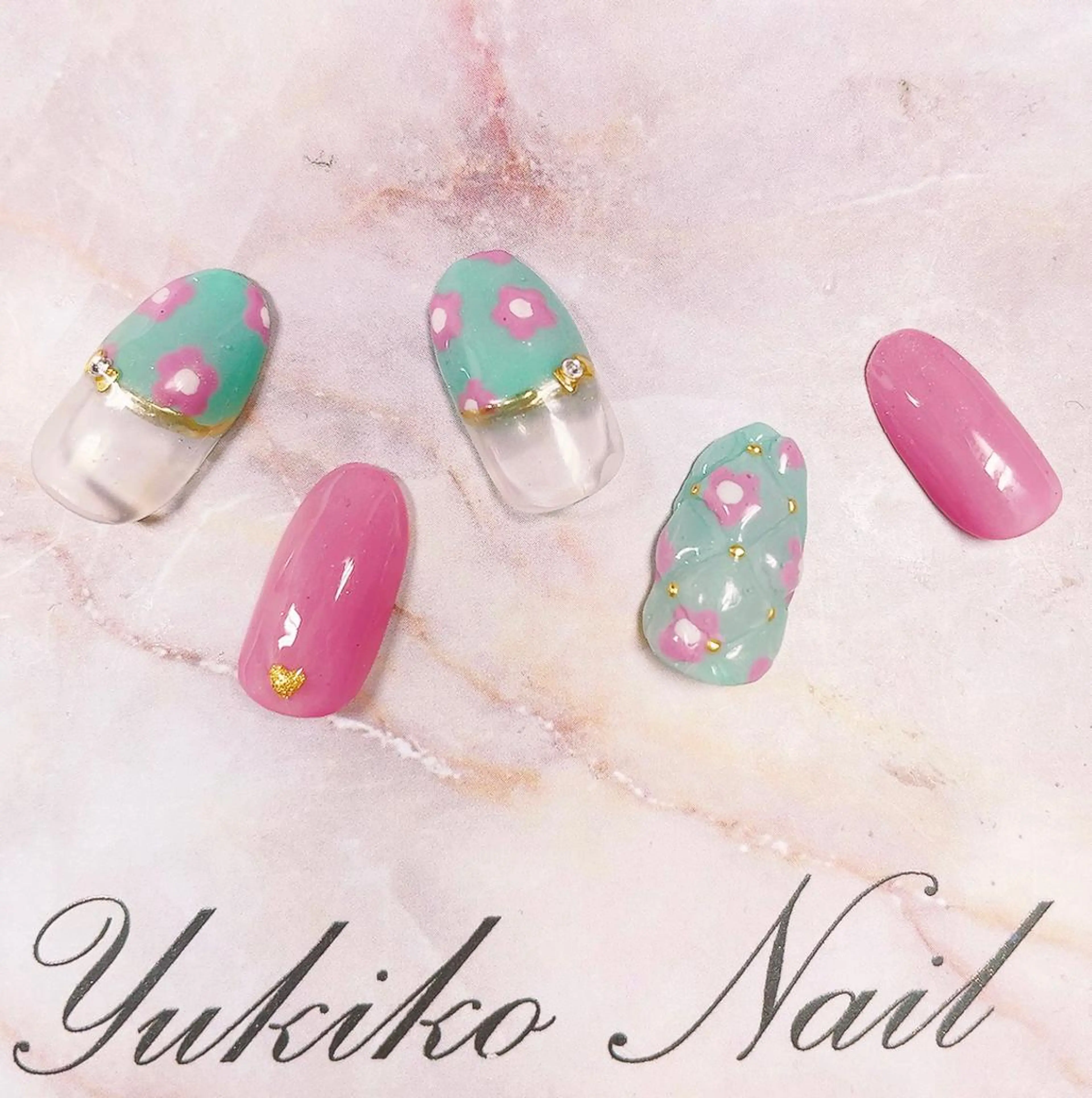 ネイル フラワーネイル 春ネイル ユキコ ネイルのネイルデザイン