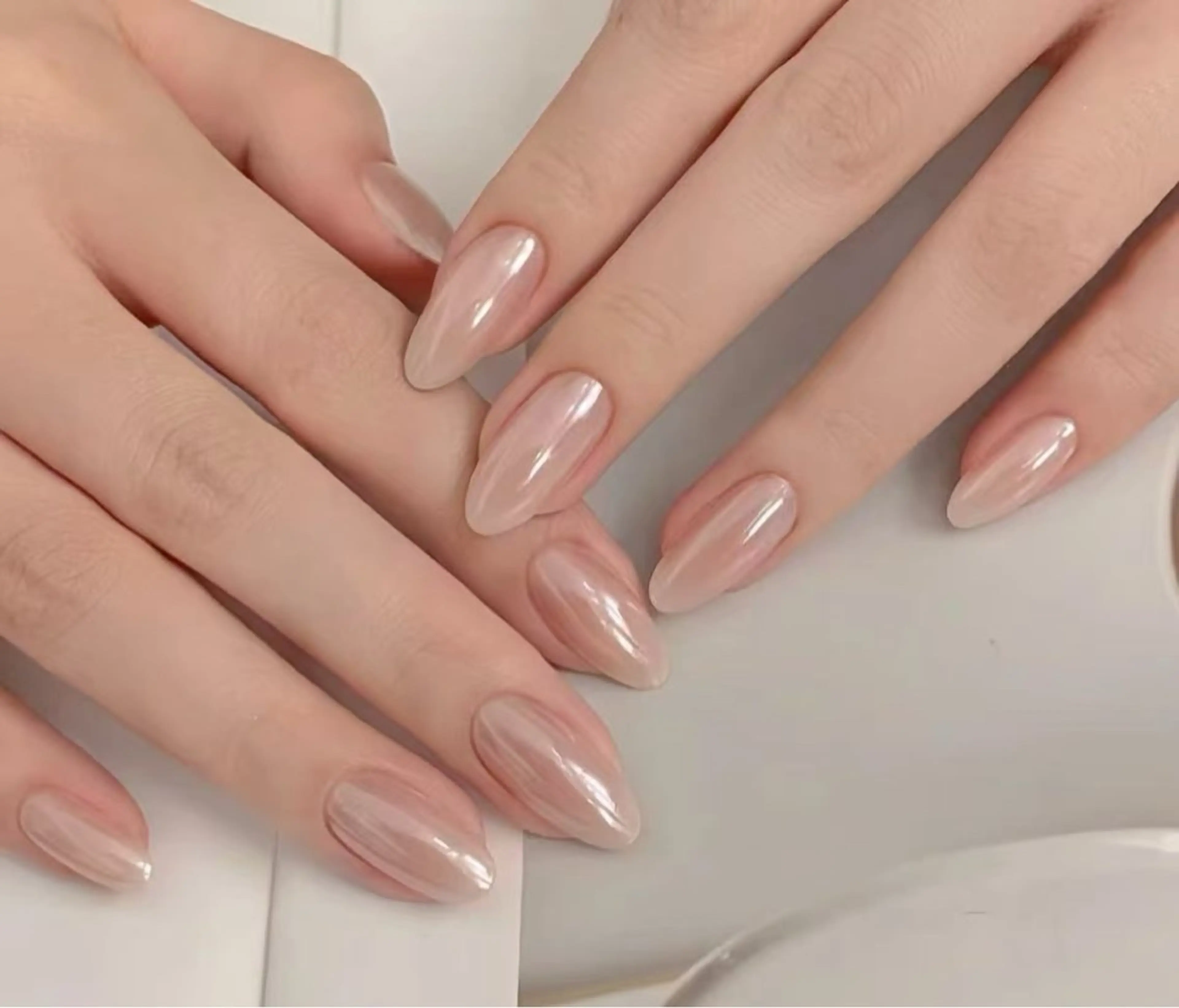 ネイル フラワーネイル フレンチネイル ジェルネイル ガラスフレンチ ハート ハンドネイル BabyYouMi nailのネイルデザイン
