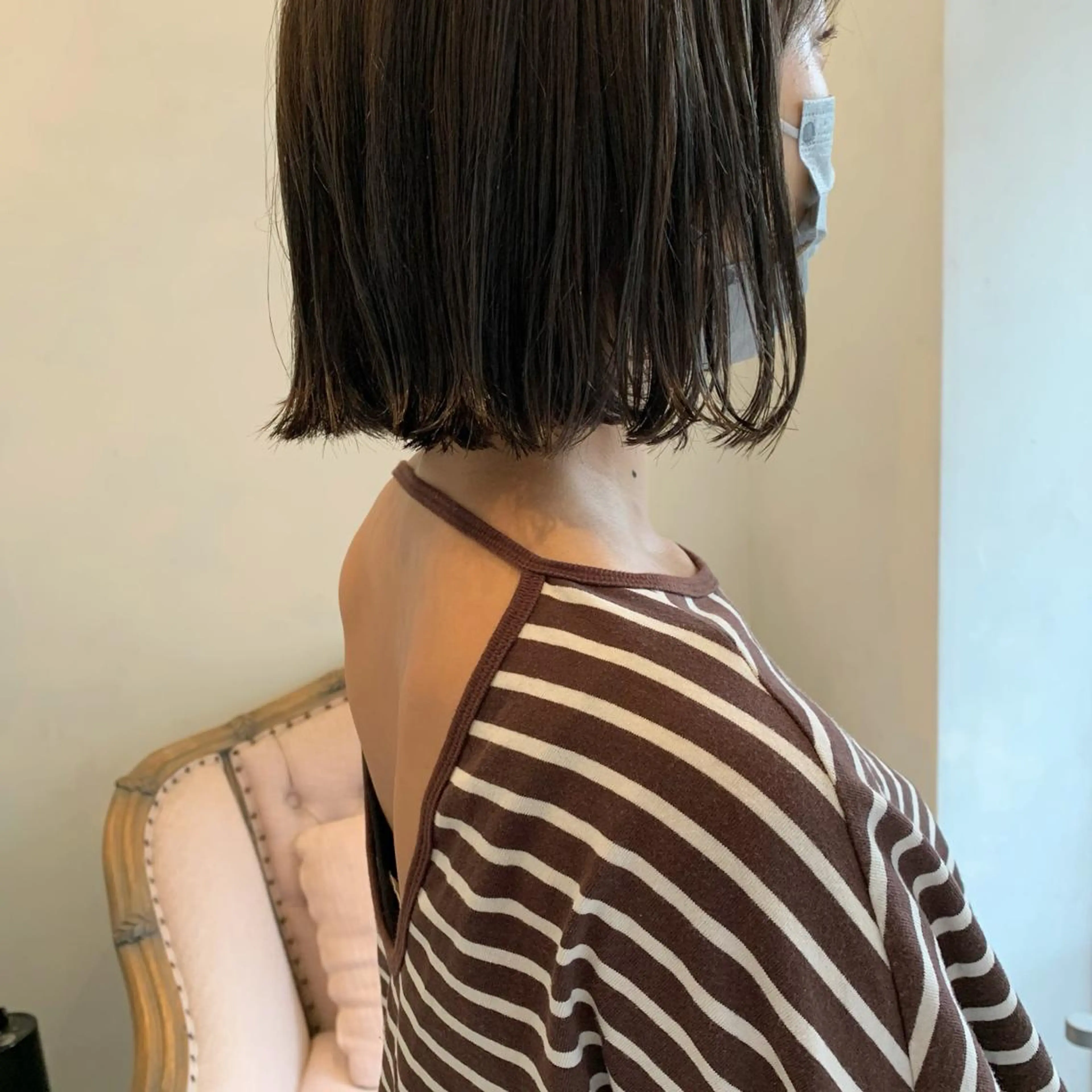 ミディアム カラー カット ヘアカラー SAKINO． ベージュカラーのヘアスタイル