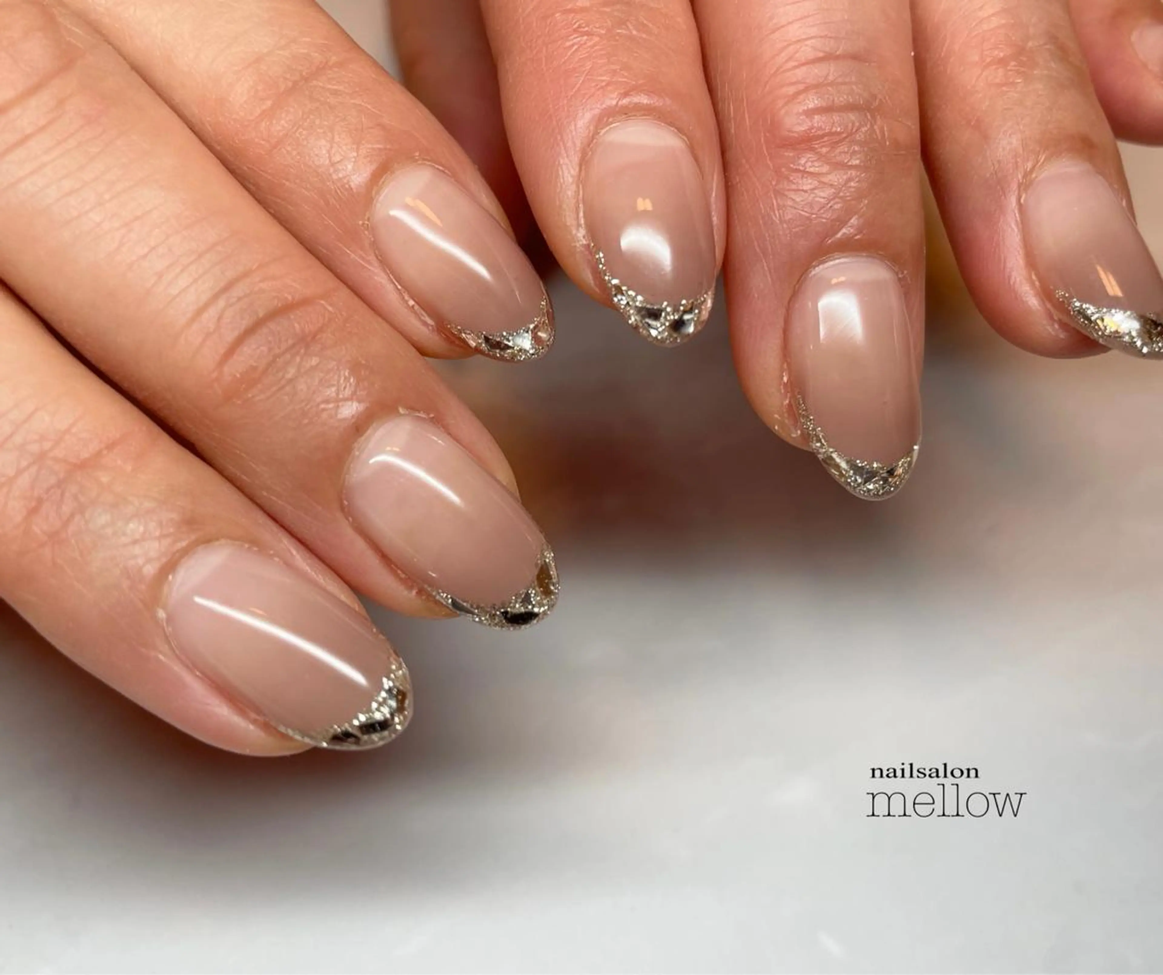 ネイル フレンチネイル ガラスフレンチ 大山 浩美のネイルデザイン