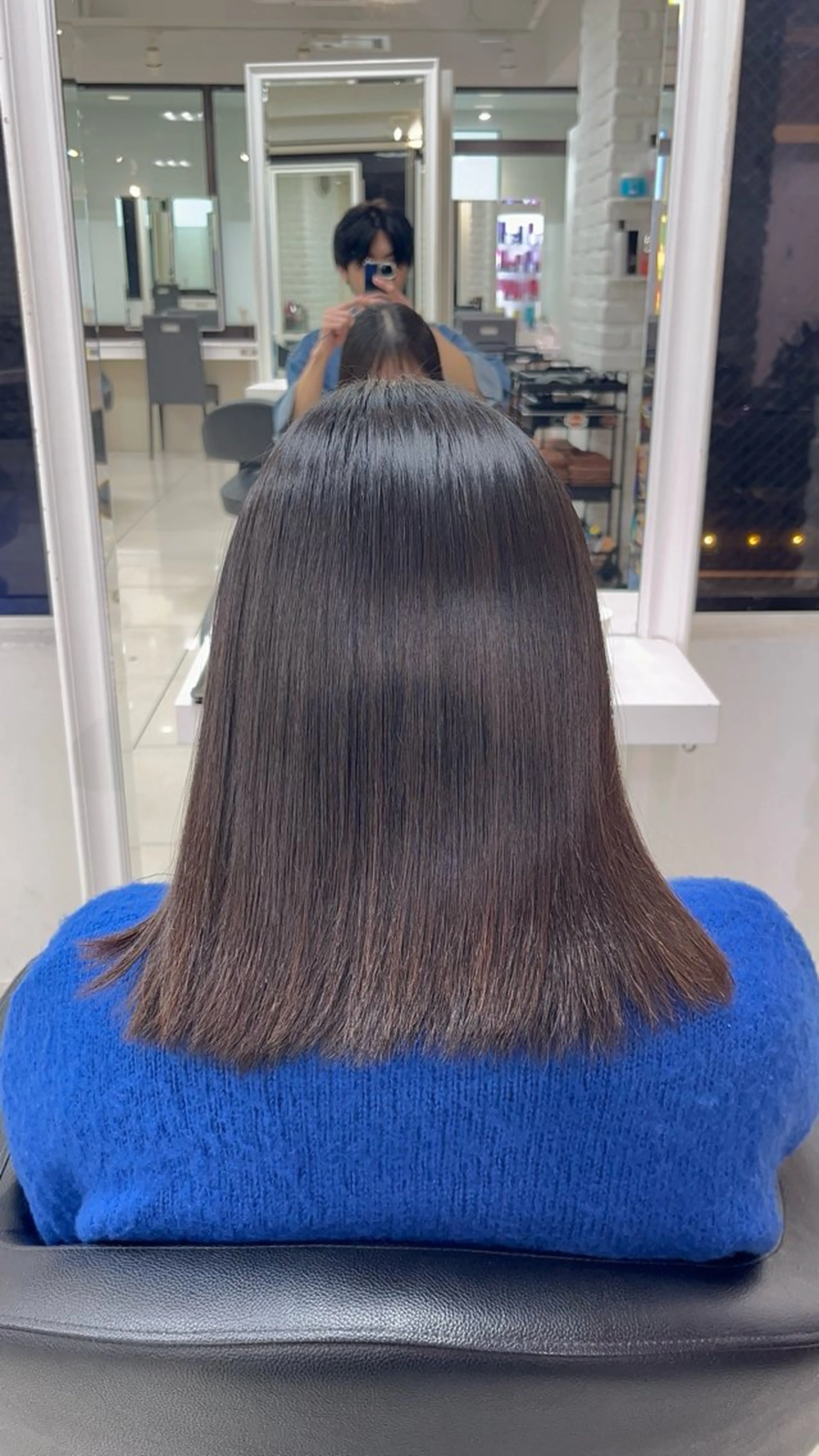 ミディアム パーマ カット 縮毛矯正 縮毛矯正指名No.1 艶カラー/SHIMAのヘアスタイル