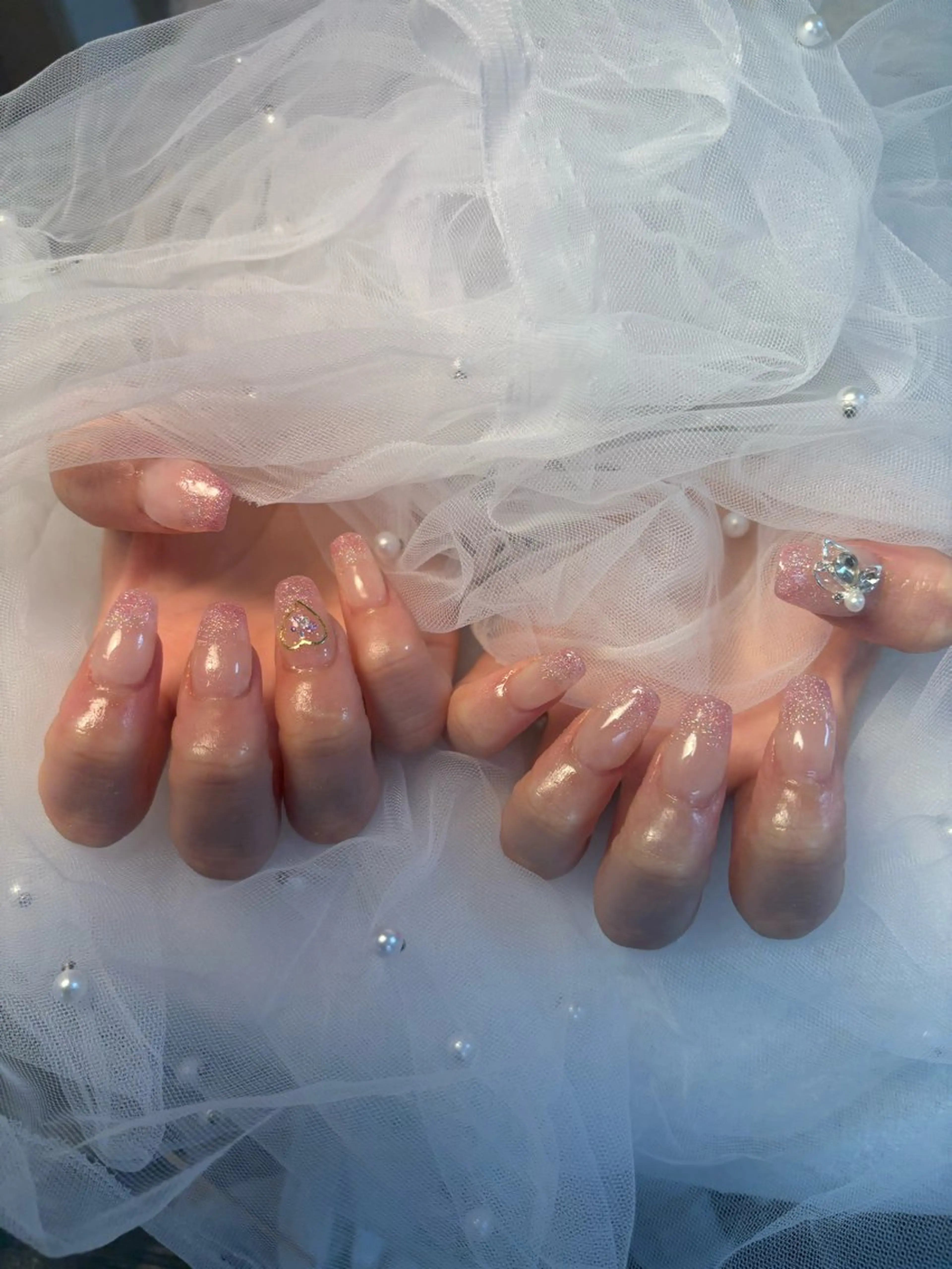 ネイル フラッシュネイル フットネイル フレンチネイル ジェルネイル ガラスフレンチ ハンドネイル Nail salon Natulalのネイルデザイン