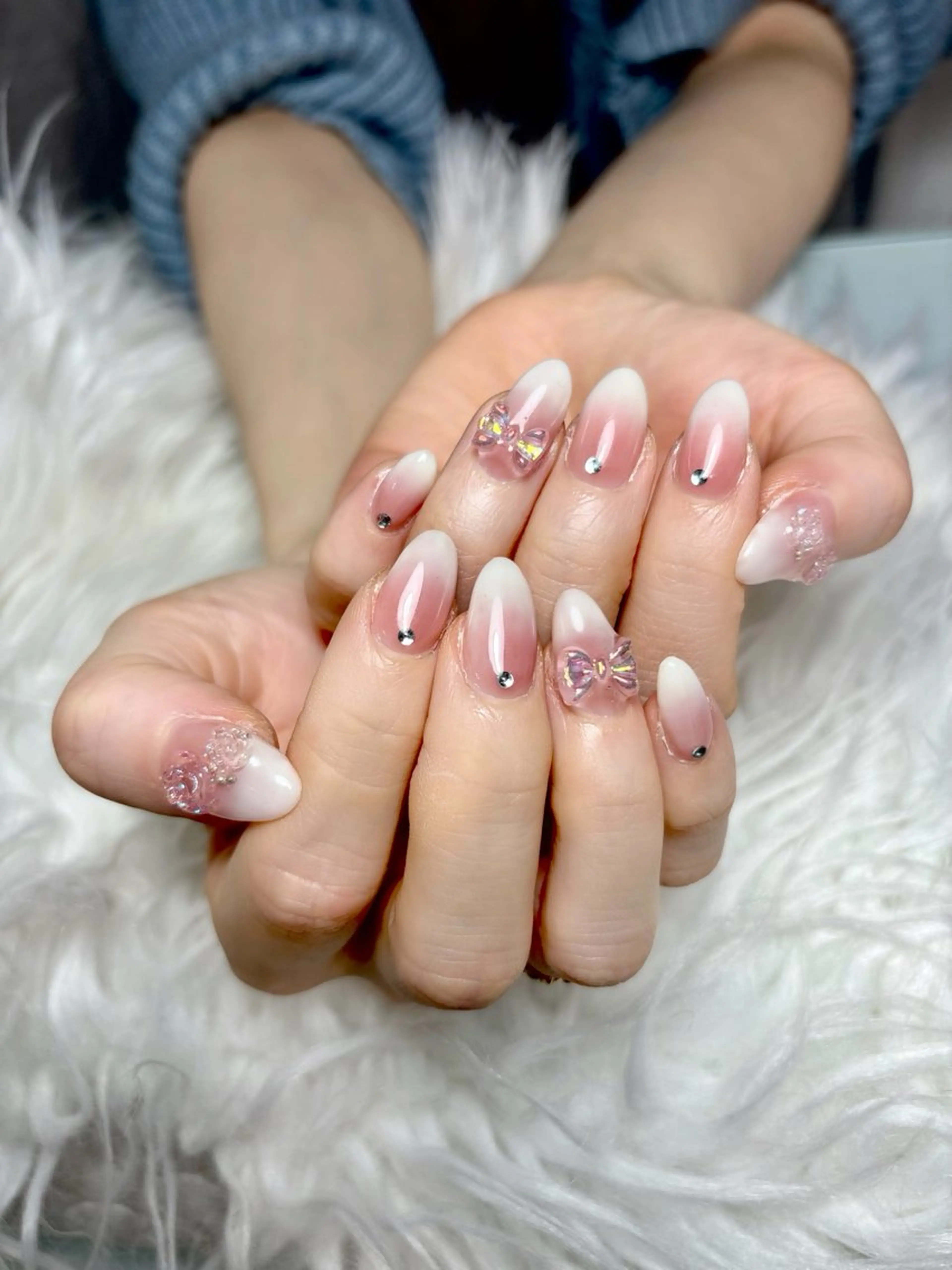 ネイル フレンチネイル 韓国ネイル レース ニュアンスネイル オフィスネイル ハンドネイル ハンドケア Hi beauty 渋谷のネイルデザイン