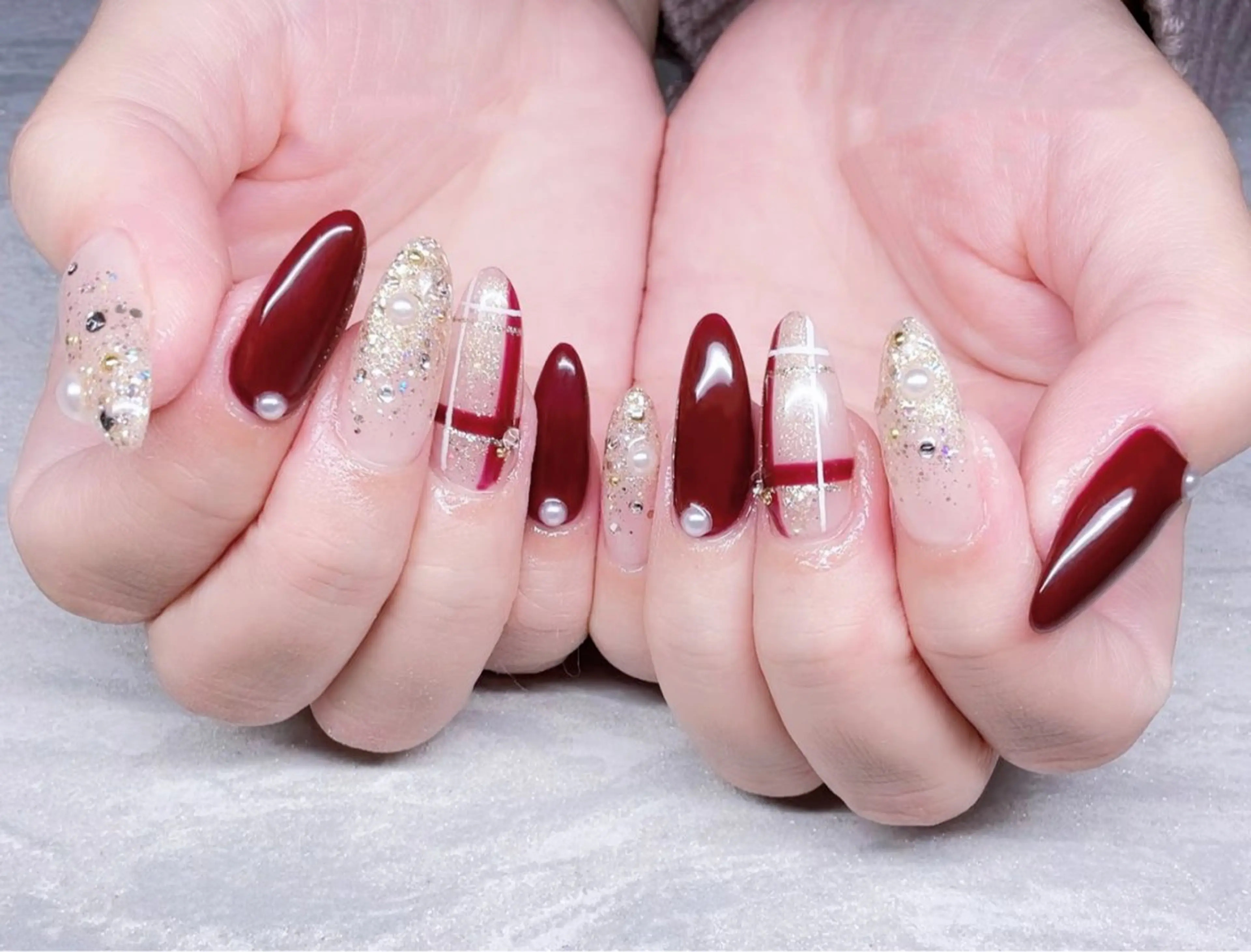 ネイル チークネイル フレンチネイル ジェルネイル マグネットネイル 持ち込み ハンドネイル ╹◡╹Mimoミモ Eye&Nailのマツエク・マツパデザイン