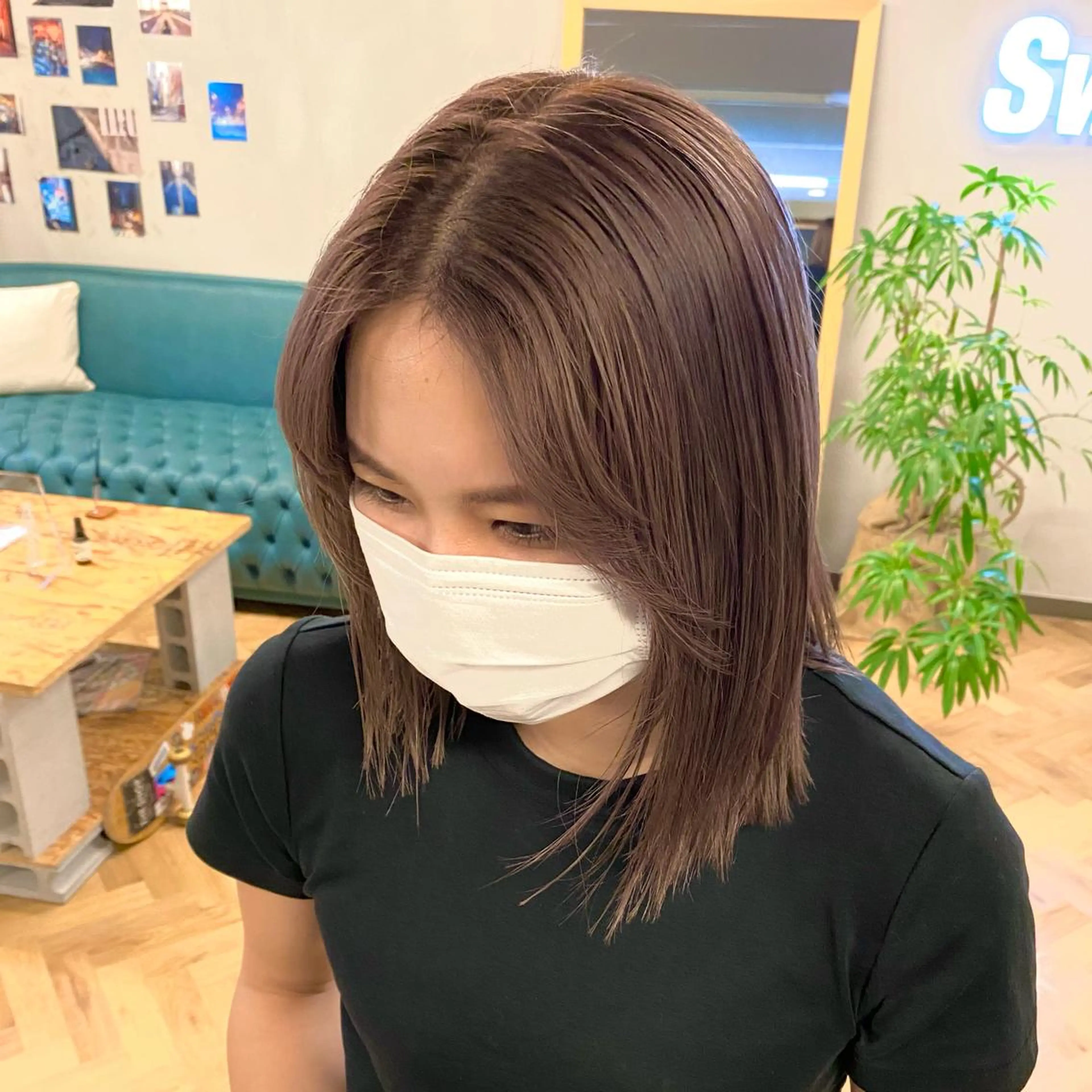 ミディアム カラー パーマ ヘアアレンジ メンズ キッズ ネイル マツエク・マツパ カット ヘアカラー 前川 朋香のヘアスタイル