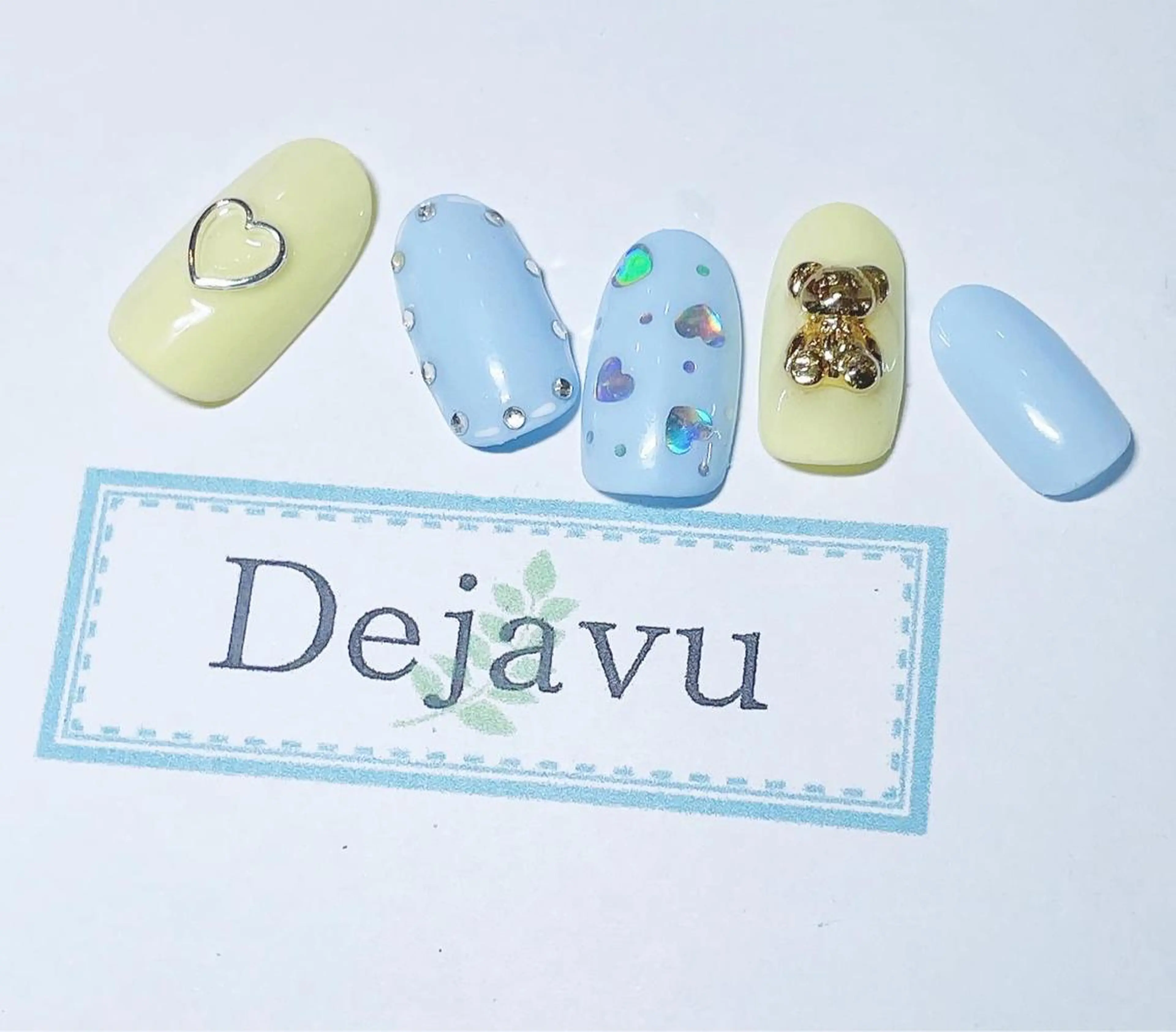 ネイル アートネイル ボーダー フレンチネイル リボン 春ネイル ハンドネイル Nail salon Dejavu 🌿のネイルデザイン