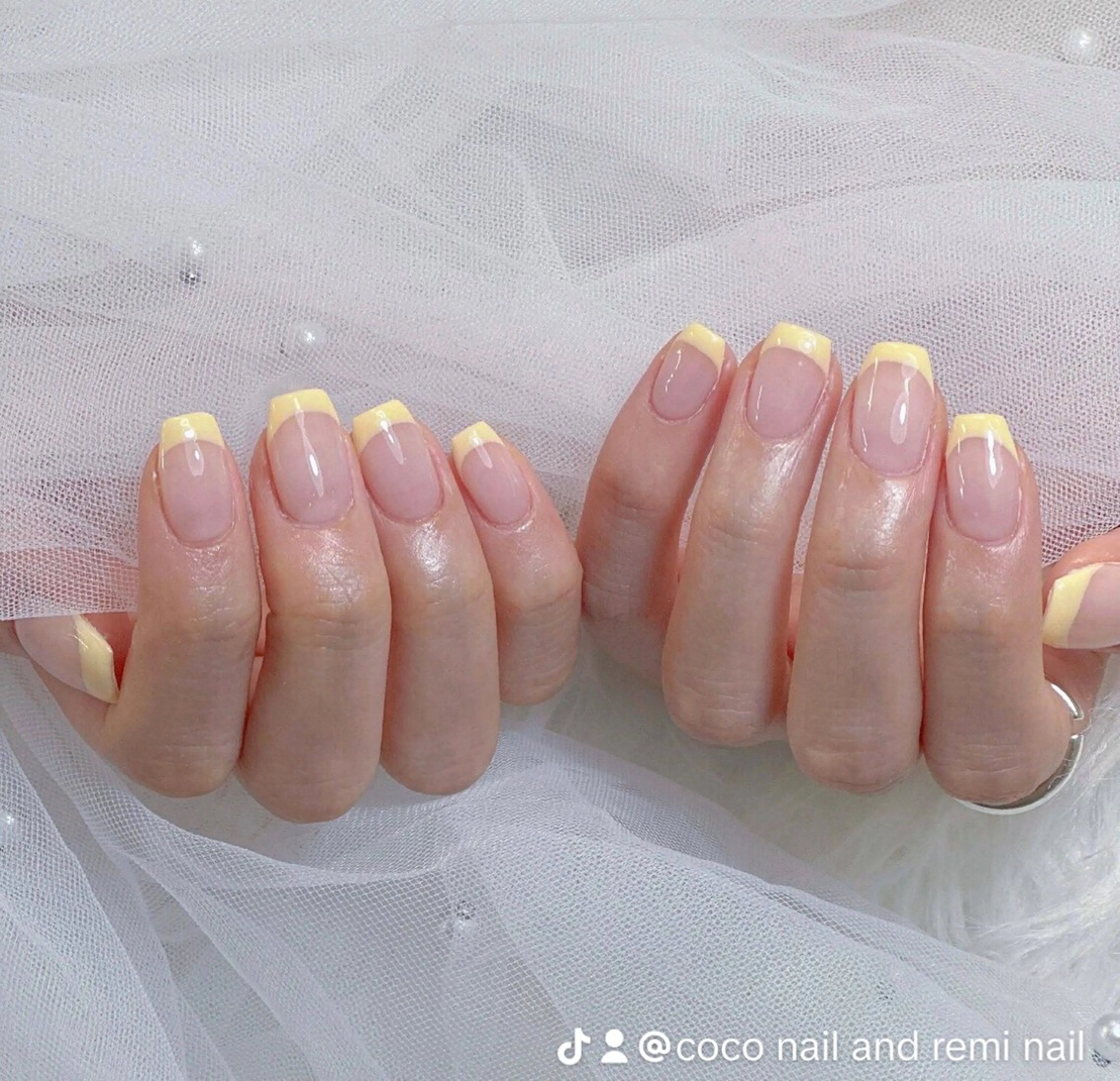 ネイル 長さ出し フレンチネイル 韓国ネイル レース マグネットネイル ハンドネイル 高橋 ユキのネイルデザイン