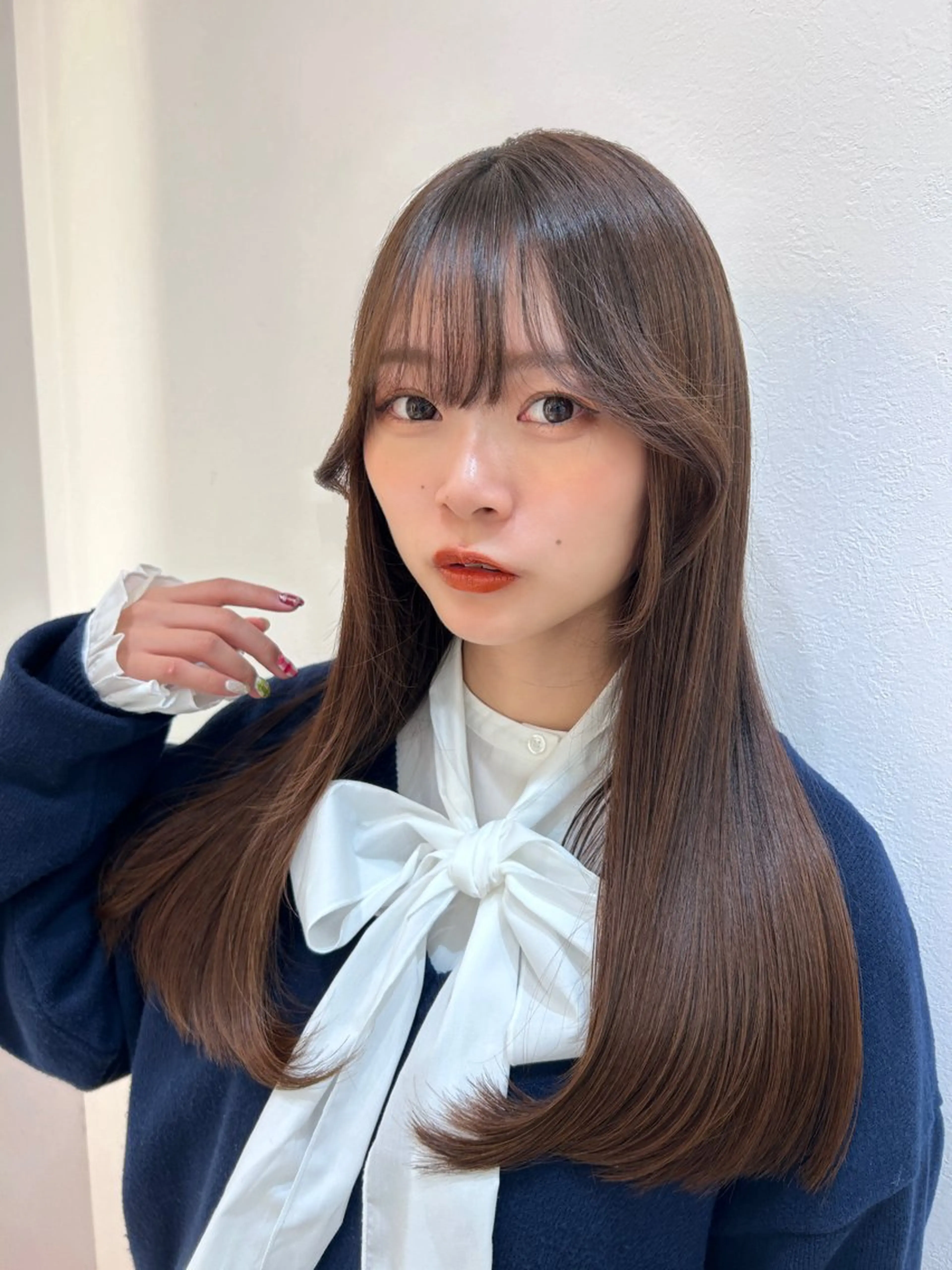 セミロング 髪質改善 韓国風ヘア ボブ/レイヤーボブ/ 髪質改善/梶川 夏季のヘアスタイル