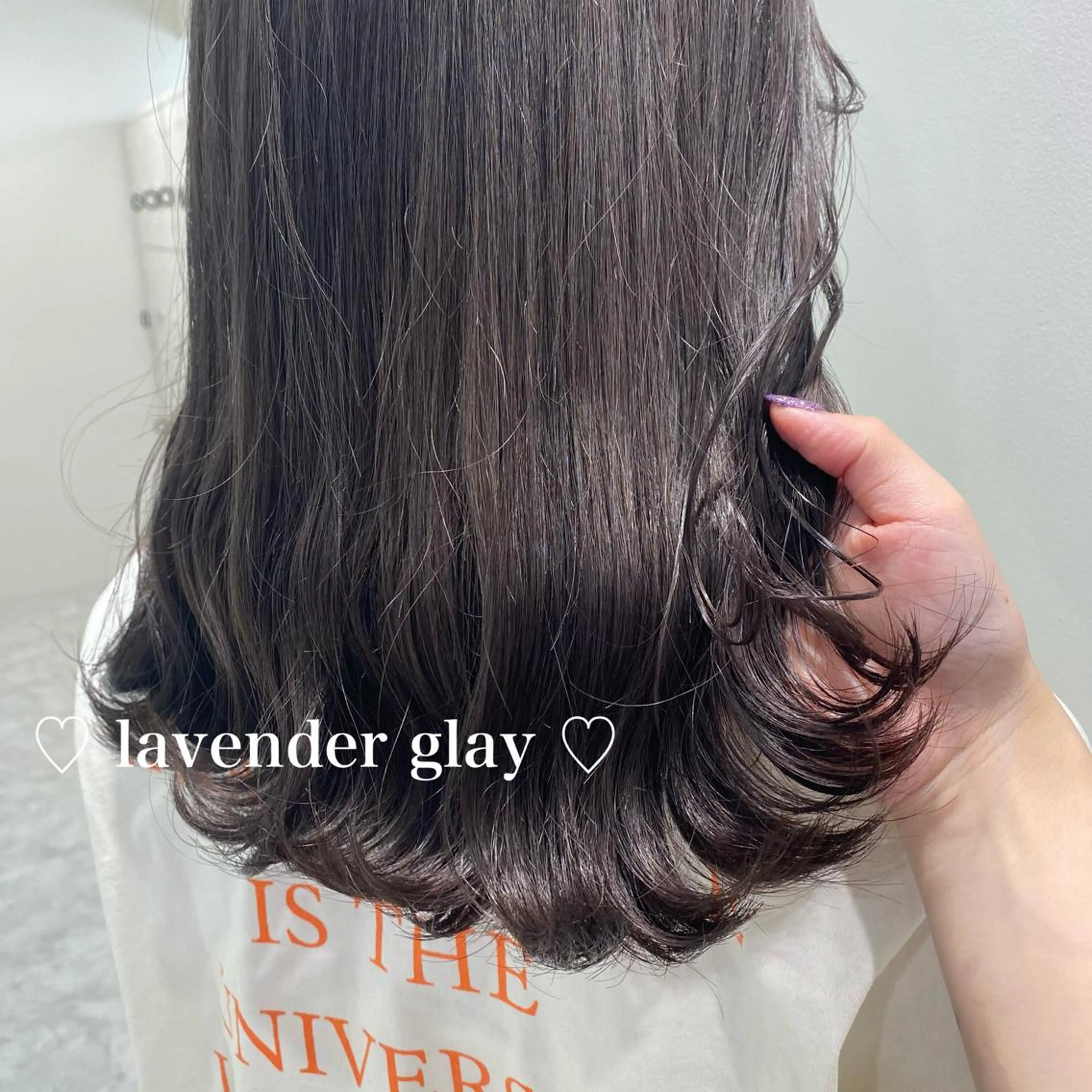 セミロング カラー パーマ ヘアアレンジ メンズ ネイル マツエク・マツパ グレージュ ラベンダーカラー ラベンダーグレージュ ラベンダーグレー linette所属・🐩推し活🐩 FUTABA🍒のヘアスタイル