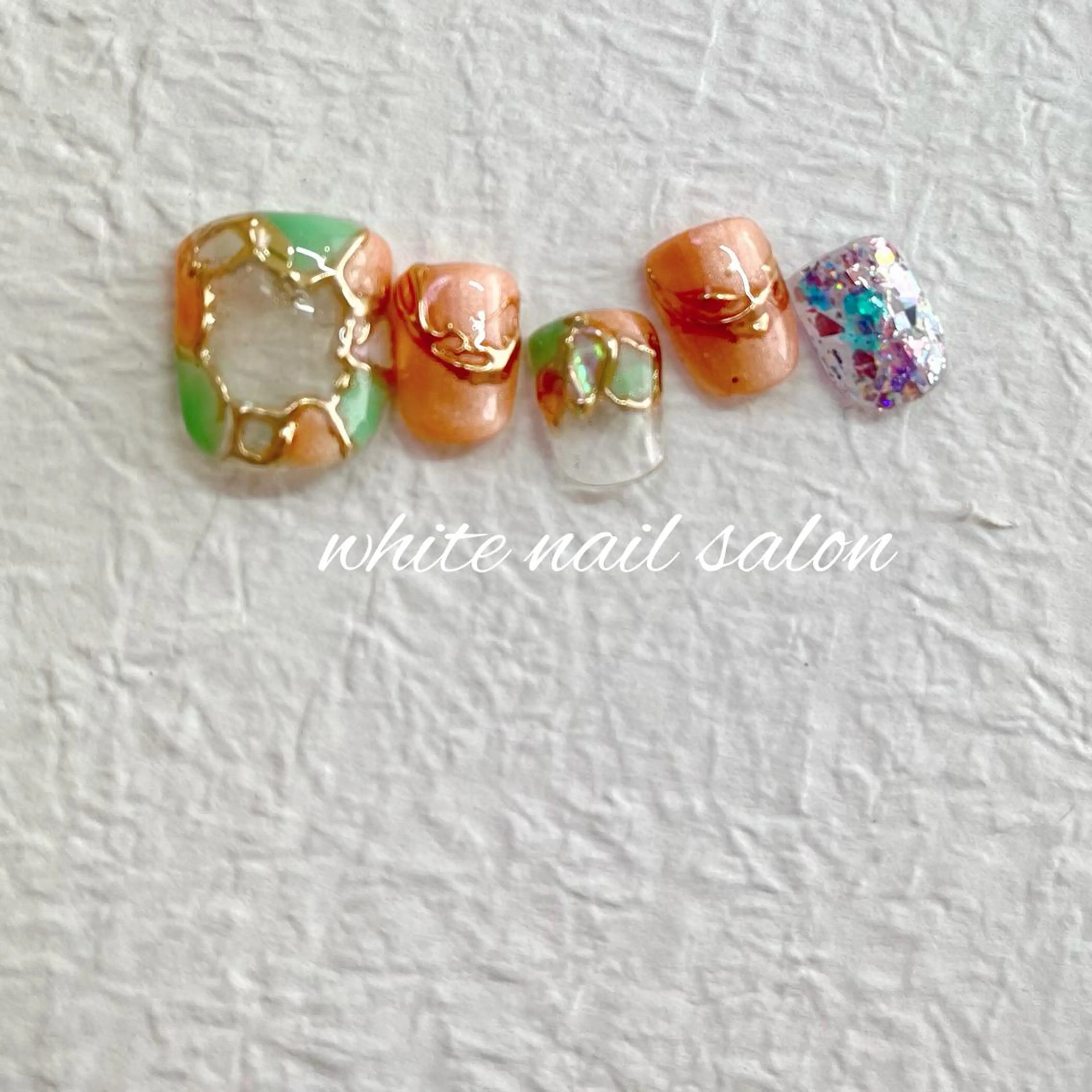 ネイル ジェルネイル ハードジェル ラメ(グリッター) 持ち込み ソフトジェル フットネイル white nail salonのネイルデザイン