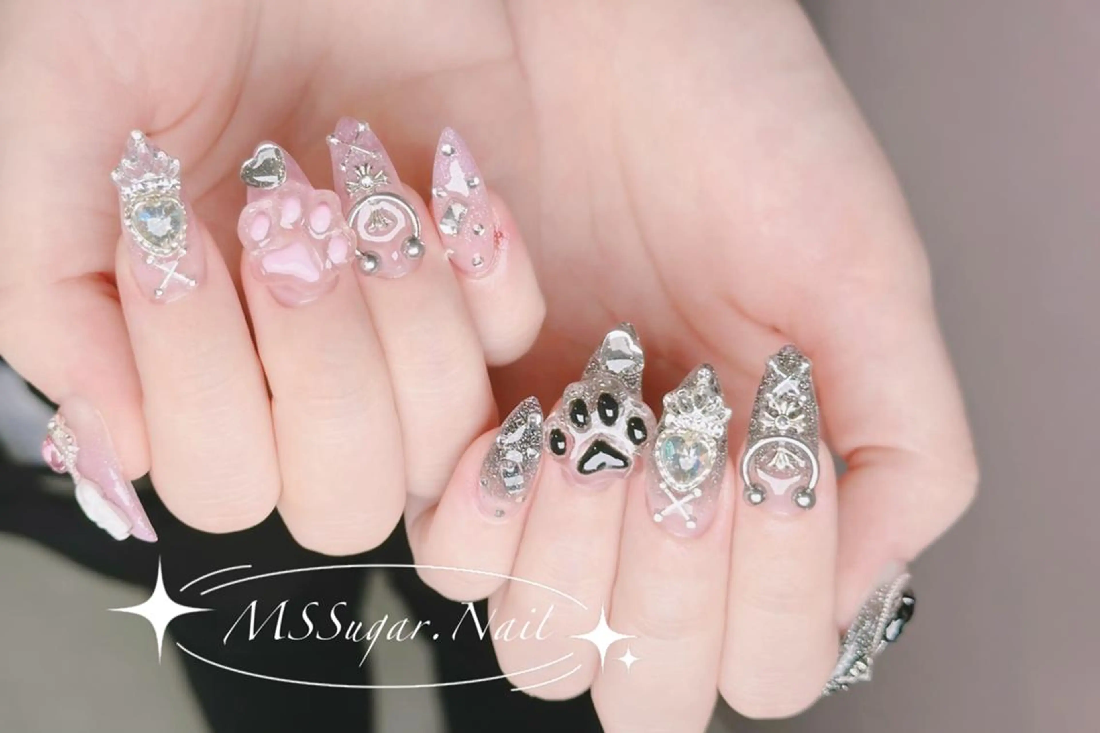 ネイル ロングネイル スカルプネイル ネイルチップ ワンホンネイル MSSugar Nailのネイルデザイン